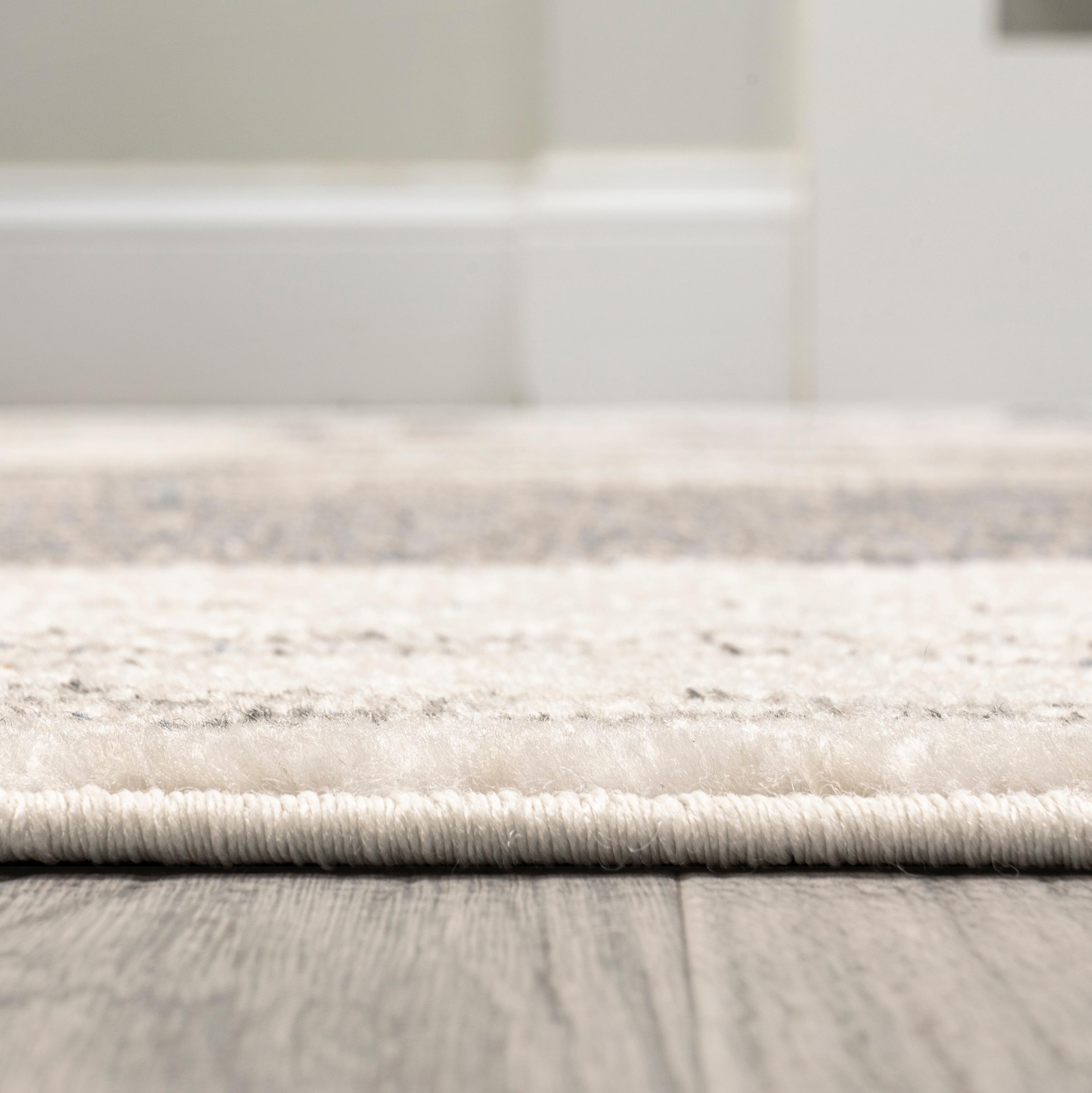 5' x 8' Marmo Abstract Marbled Modern Area Rug, Gray/Cream - JONATHAN Y