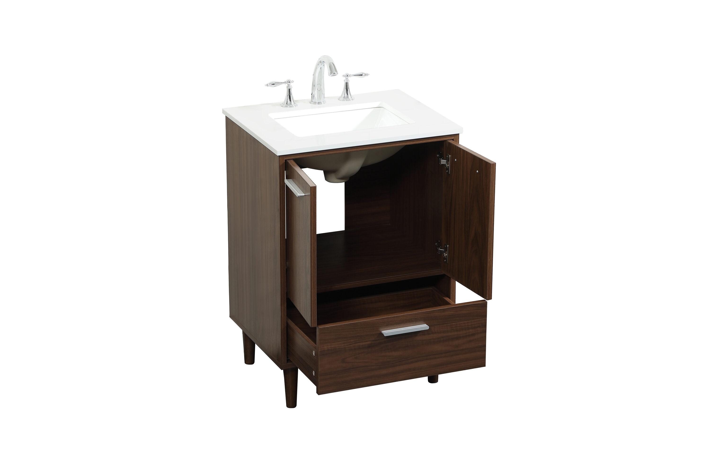 Baldwin 24'' Single Bathroom Vanity with Engineered Marble Top