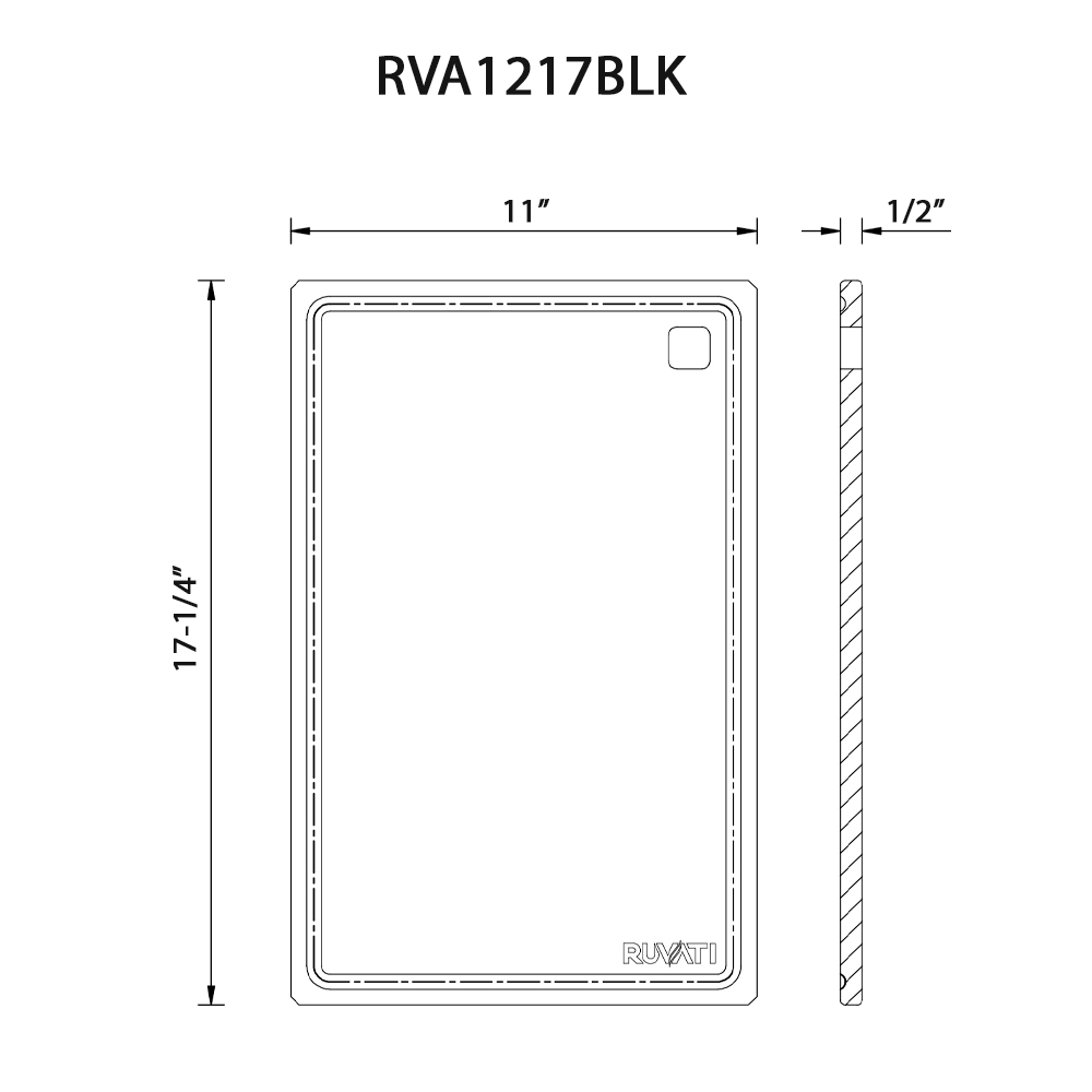 Ruvati Ruvati 17 x 11 inch LedgeFit Black Resin Replacement Cutting Board for Ruvati Workstation Sinks