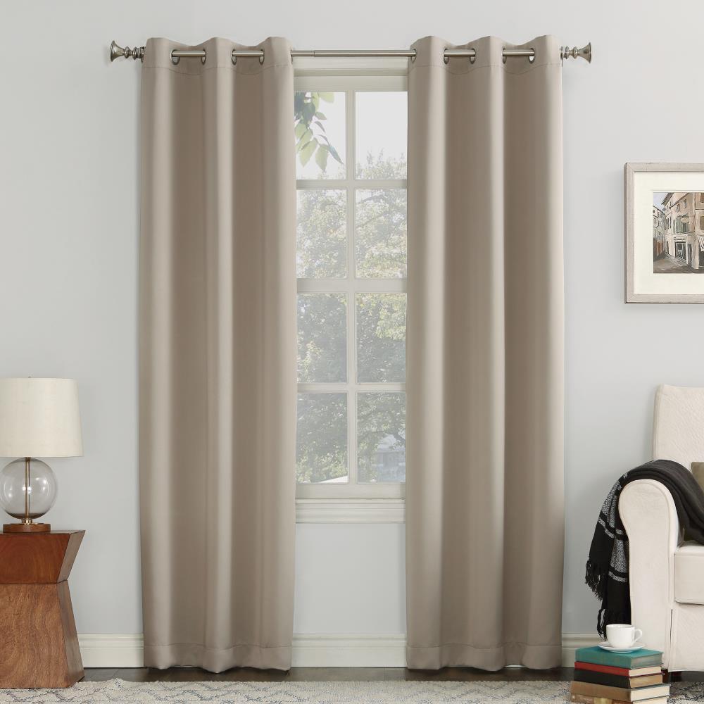 40"x63" Sun Zero Blackout Kenneth Energy Saving Grommet Curtain Panel Stone