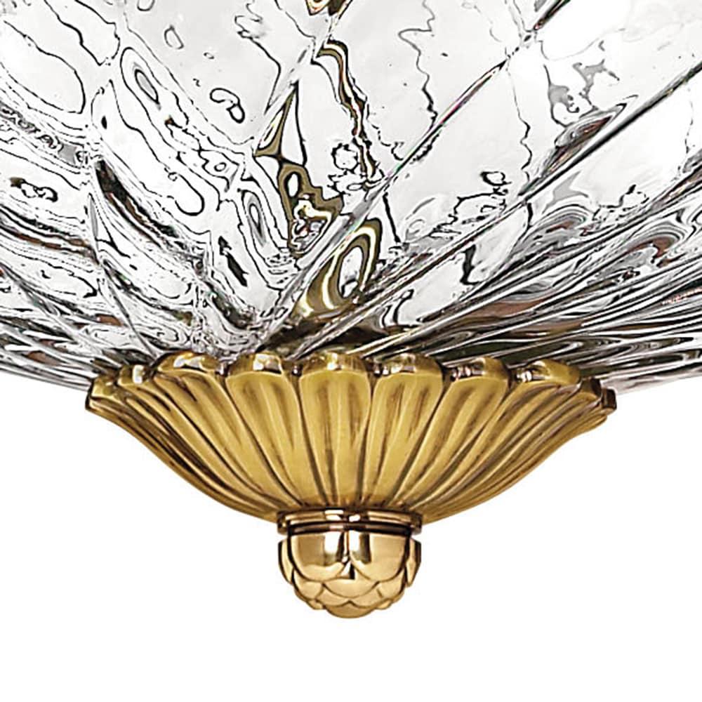 Hinkley Lighting Plantation 3 - Light Flush Mount in  Burnished Brass