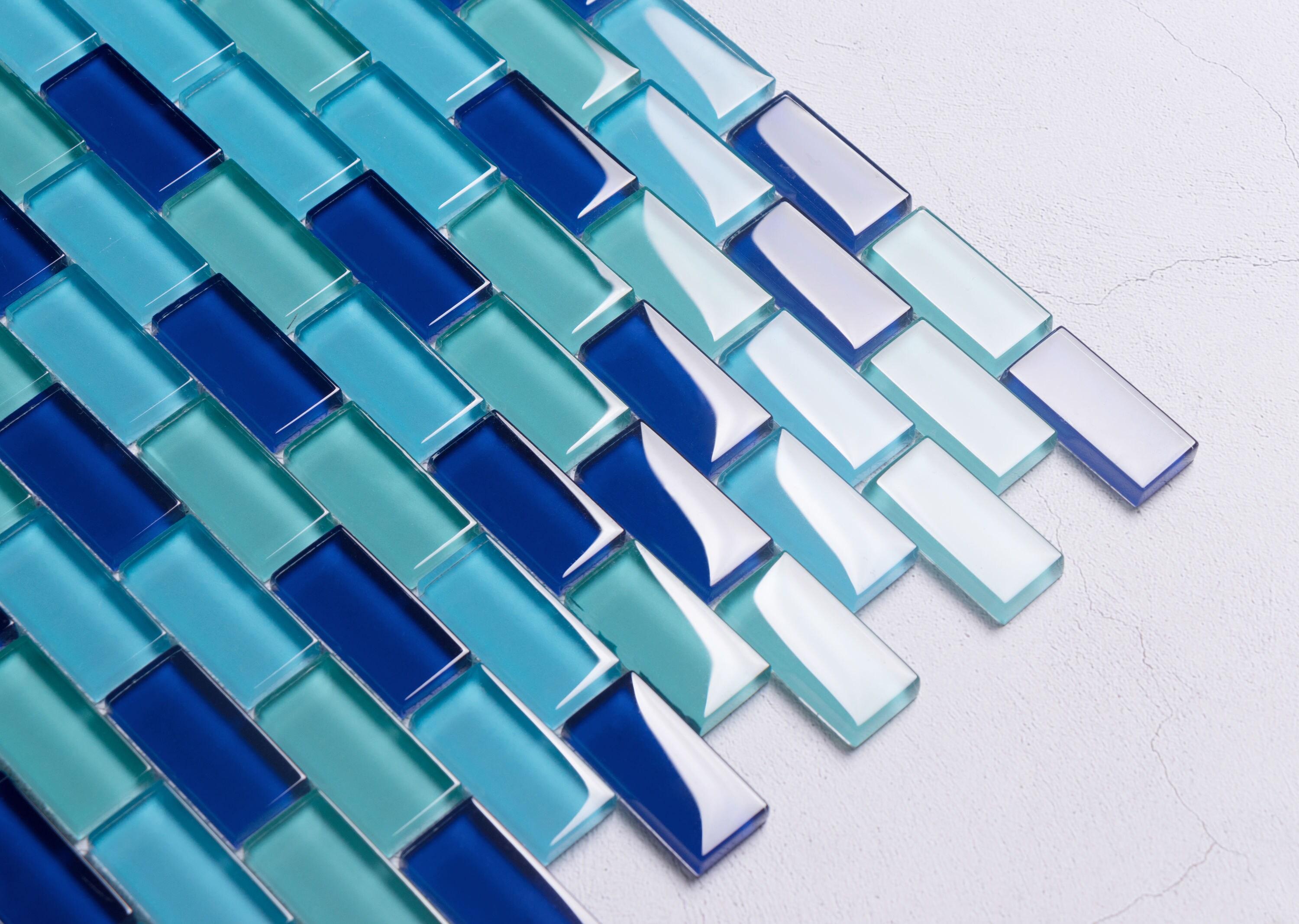 WS Tiles® Swimming Pool Series 1" x 2" Straight Edge Glass Mosaic Tile