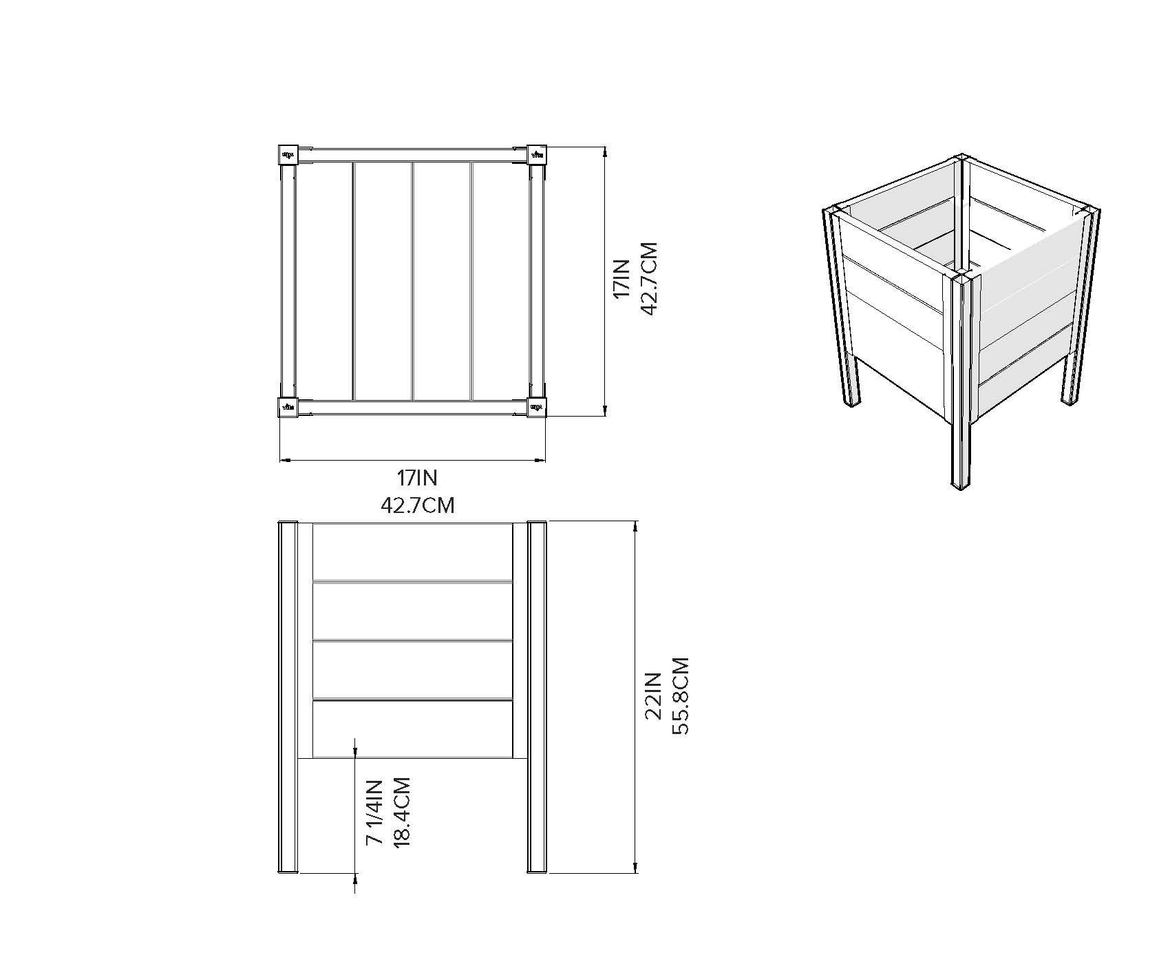 Urbana Vinyl Elevated Planter