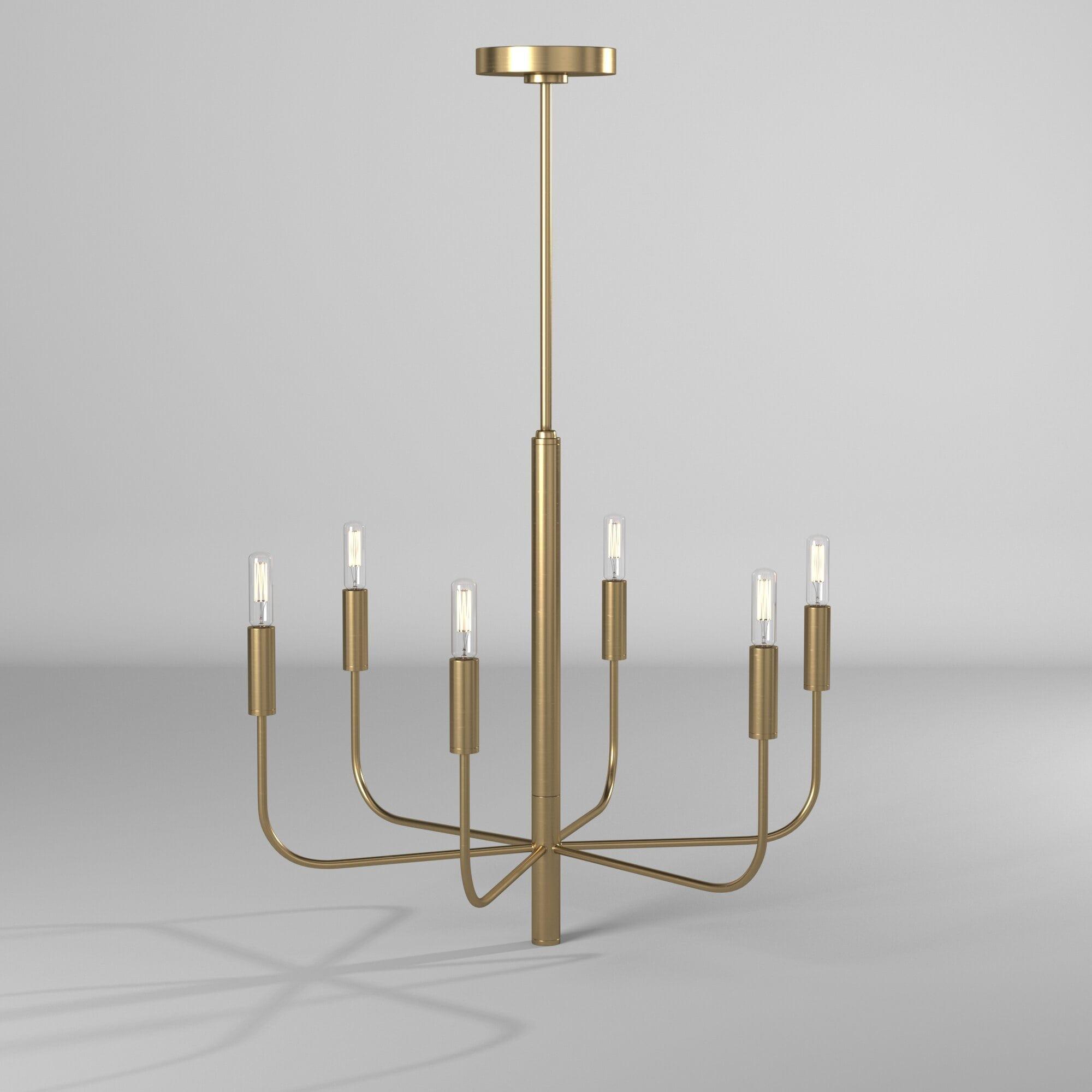 Brianna Burnished Brass 6-Light Minimalist Chandelier