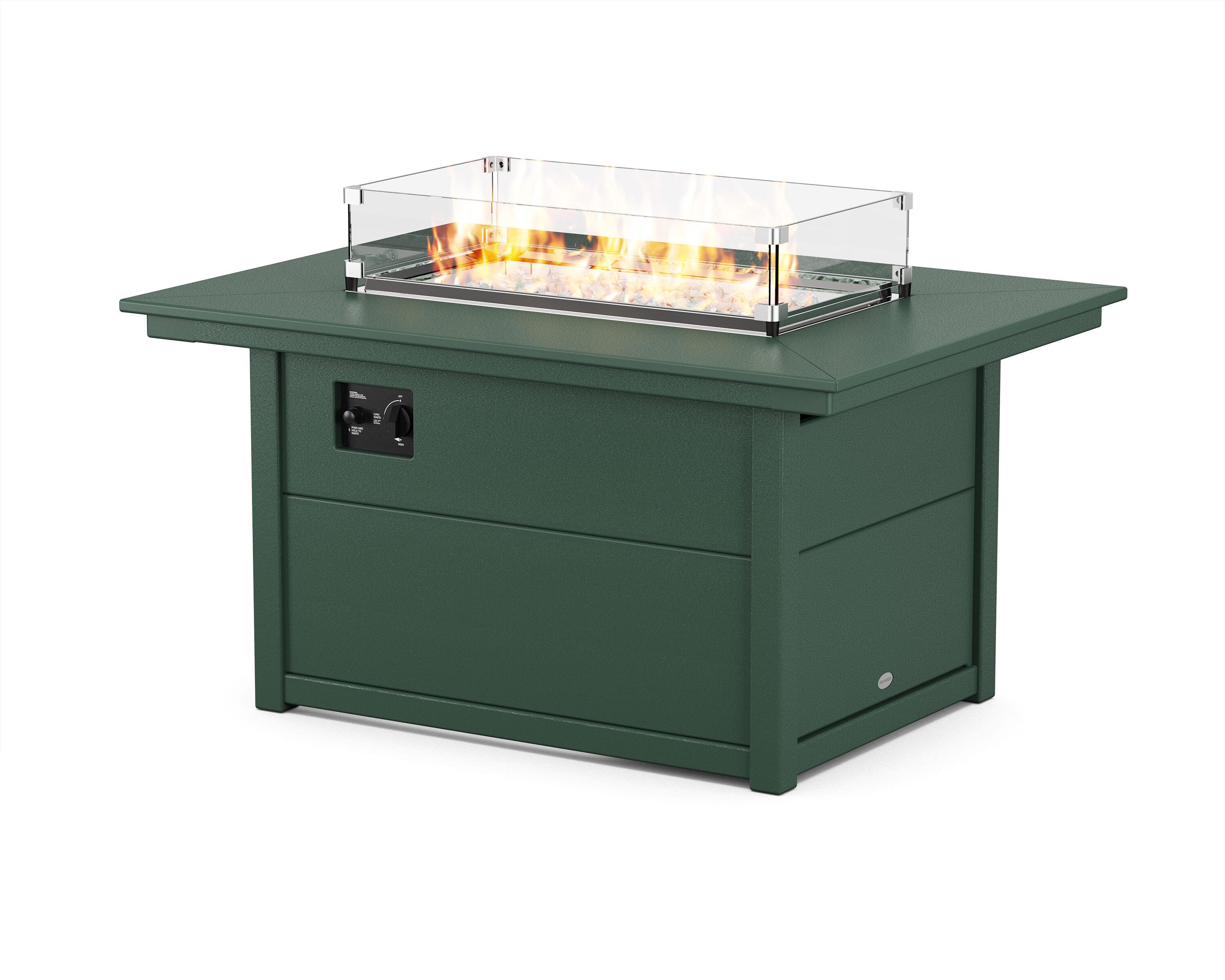Rectangle Polyresin Smokeless Fire Pit Table with Hidden Fuel Tank