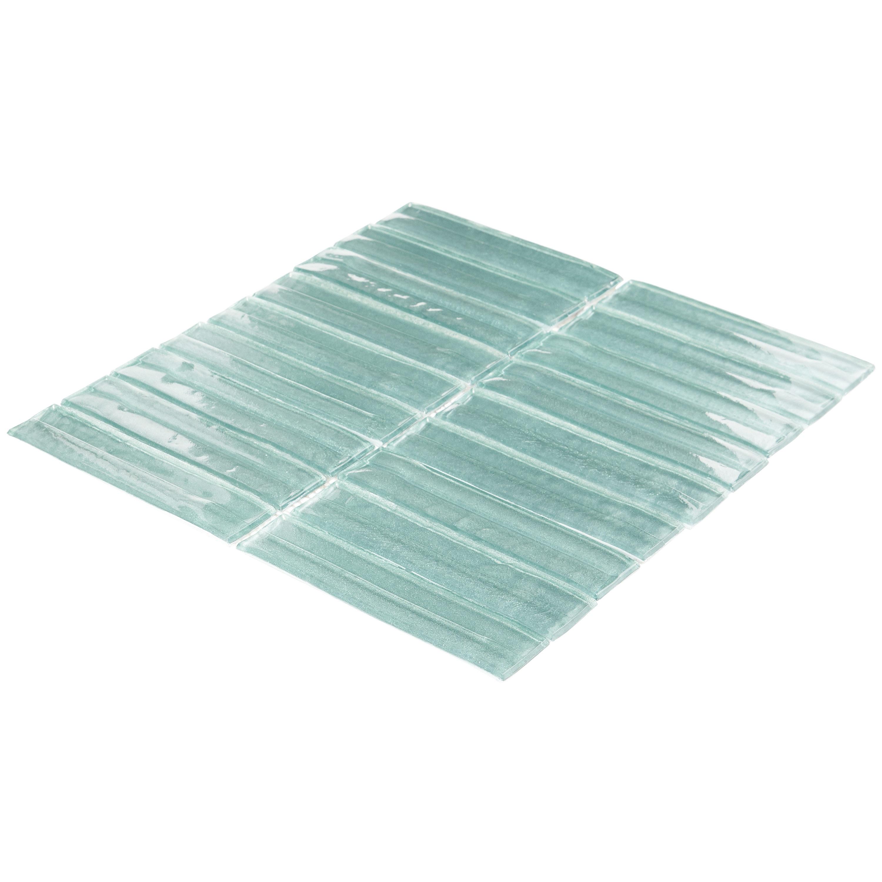 Tara Stacked 11.61" x 11.73" Molten Glass Mosaic Wall Tile (0.95 Sq. Ft. / Sheet)