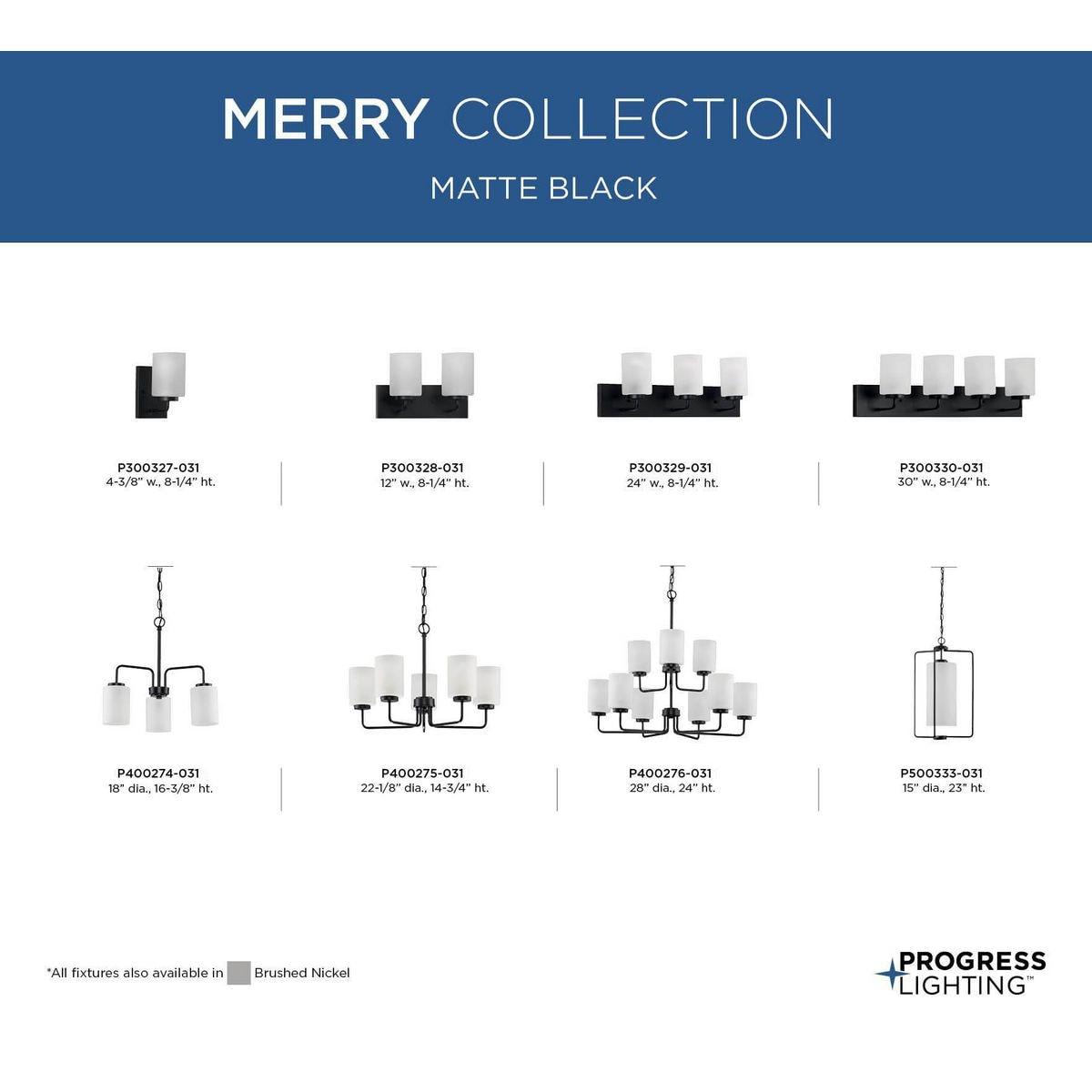 Progress Lighting Merry Collection 2-Light Brushed Nickel Etched Glass Transitional Bath Vanity Light