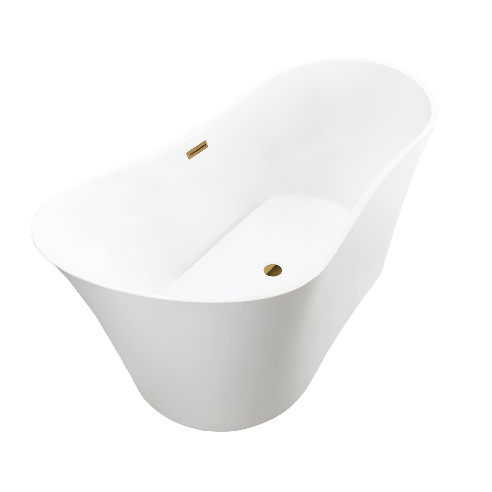 67" x 32" Freestanding Soaking Acrylic Bathtub