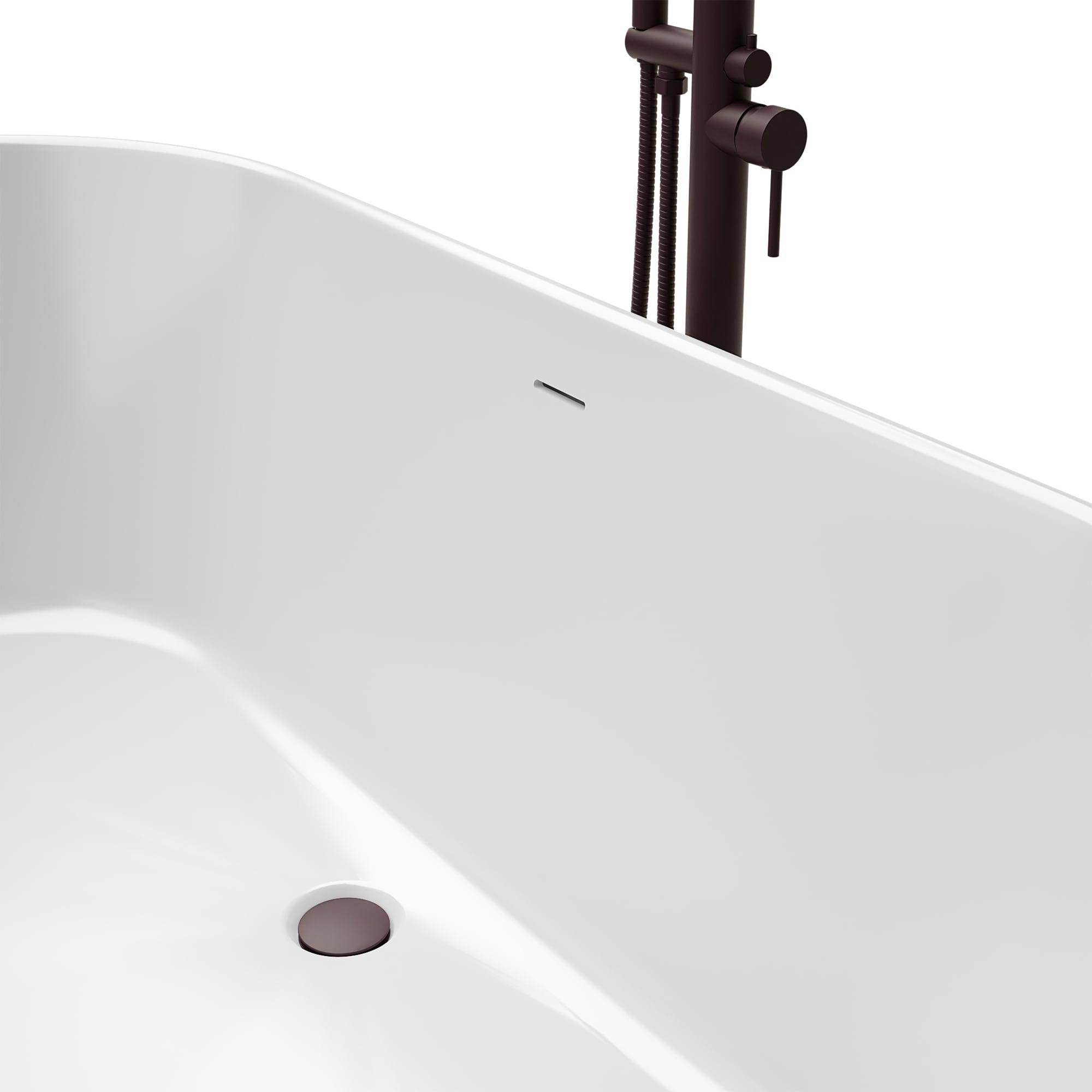 Infinity Z 67-inch White Acrylic Oval Freestanding Soaking Bathtub