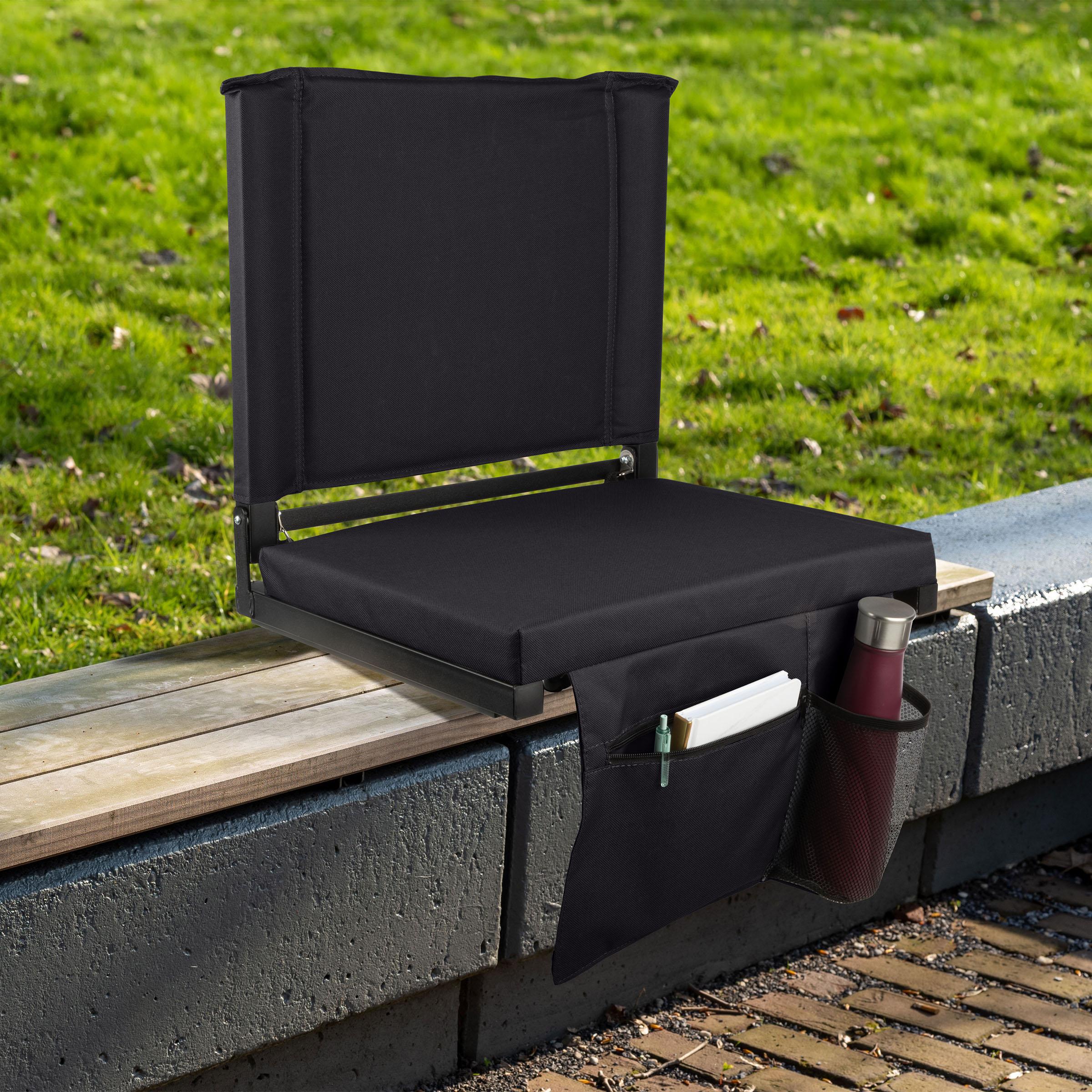 Home-Complete Bleacher Seat Stadium Cushion, Black
