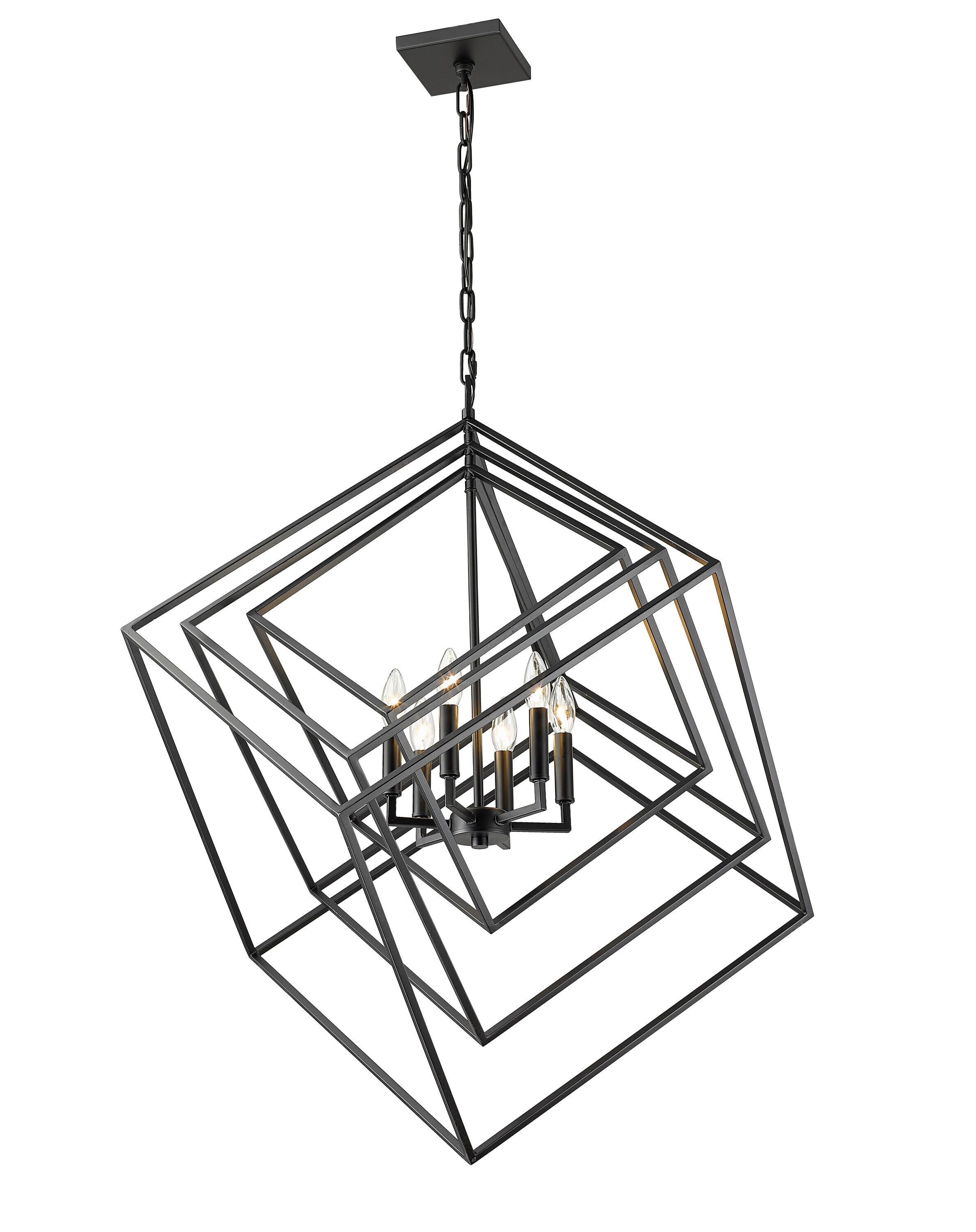 Z-Lite Euclid 6 - Light Chandelier in  Matte Black