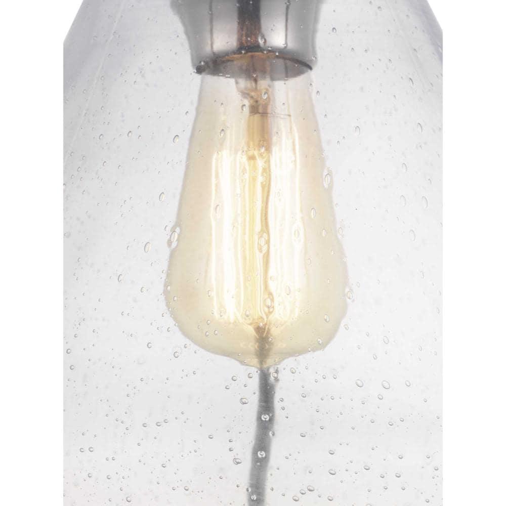 Progress Lighting, Range, 1-Light, Wall Sconce, Polished Nickel, Clear Seeded Glass Shade