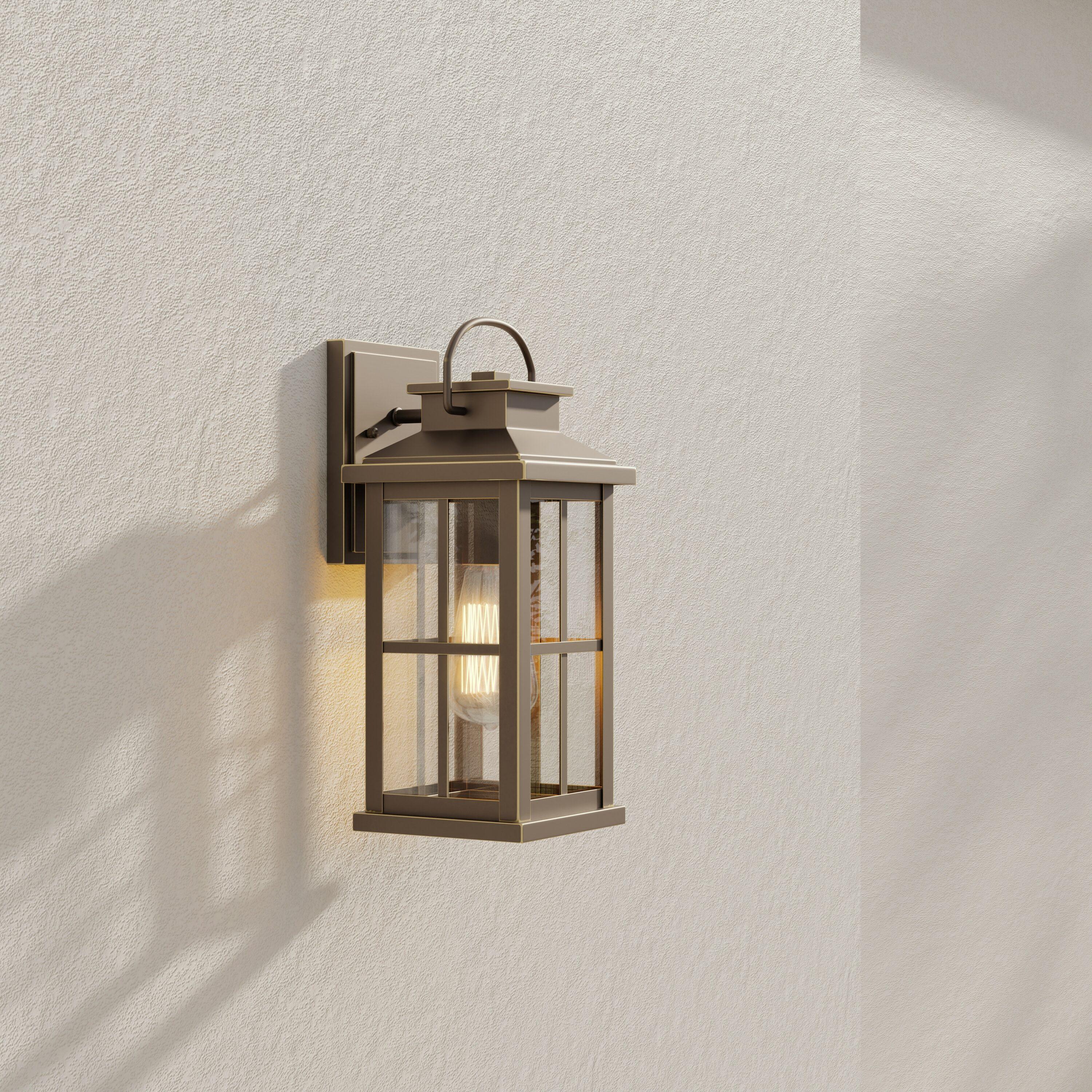 Progress Lighting Williamston 1-Light Antique Bronze Outdoor Wall Lantern with Clear Glass Shade