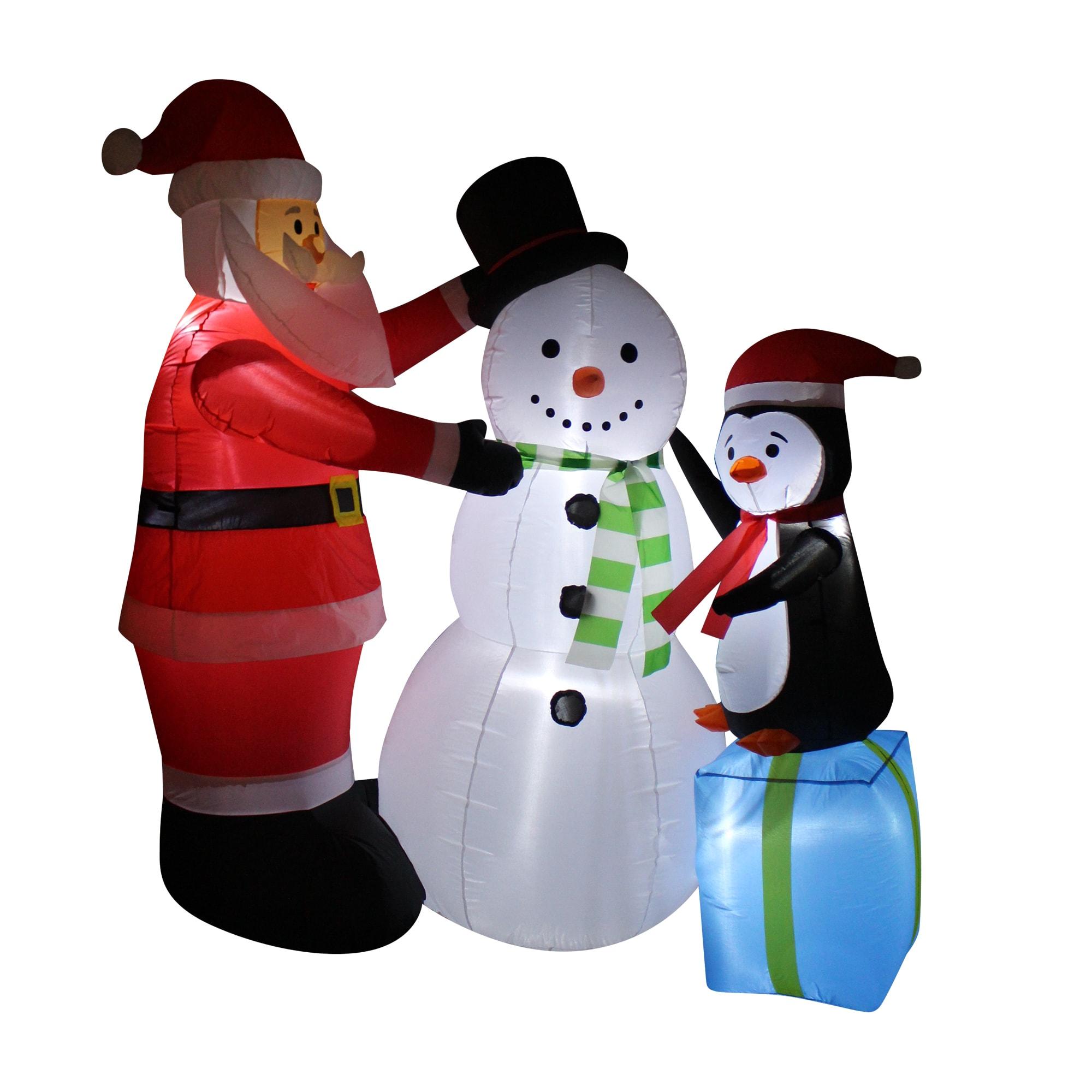 A Holiday Company 6' Tall Inflatable Christmas Penguin Snowman Lawn Decoration