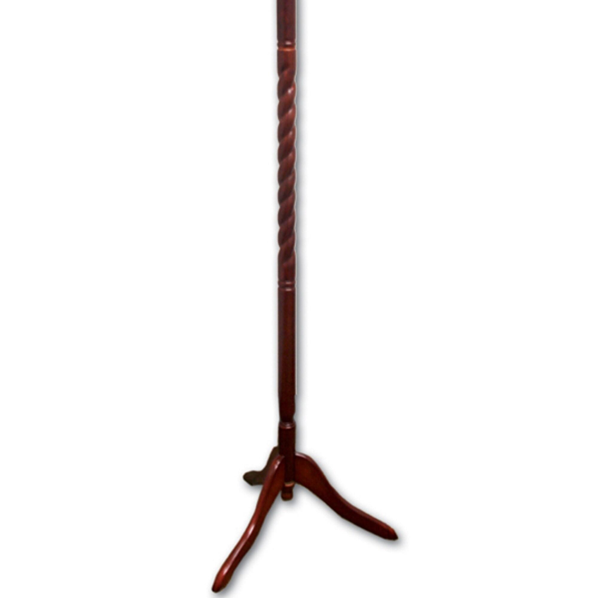 71.5" Cherry Wood Standing Coat Rack with Twist Design