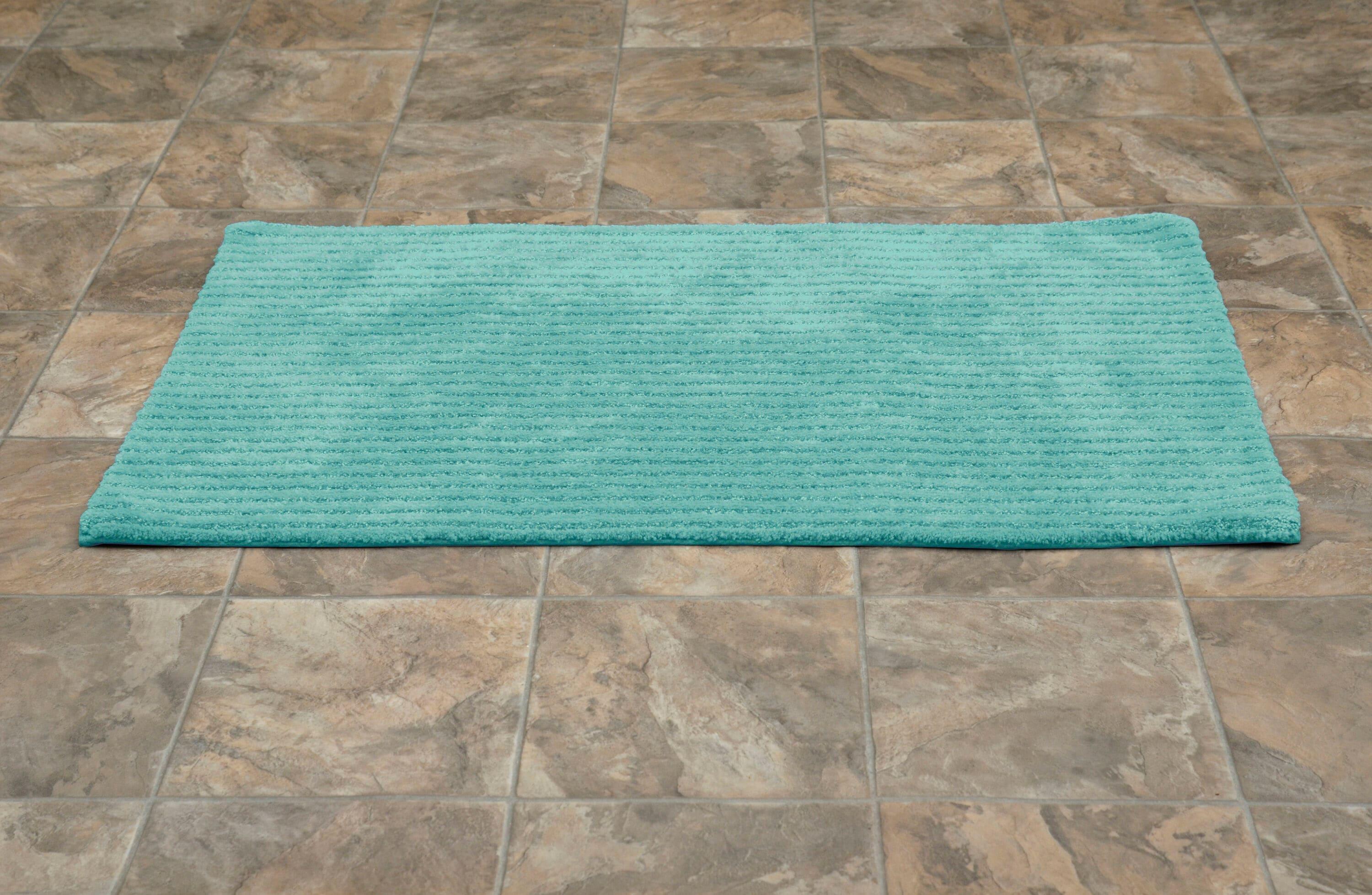 24"x40" Sheridan Plush Washable Nylon Bath Rug Sea foam - Garland