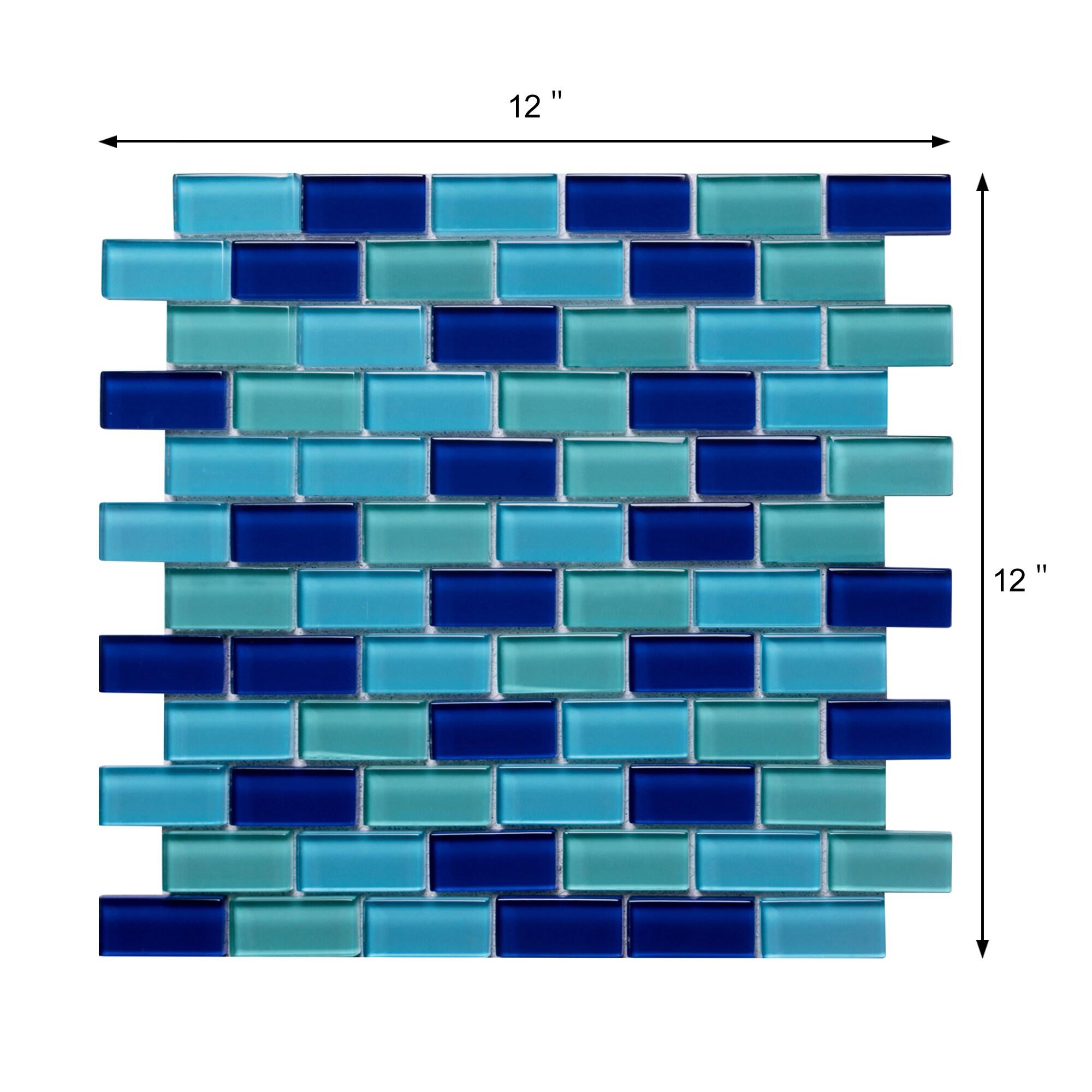WS Tiles® Swimming Pool Series 1" x 2" Straight Edge Glass Mosaic Tile