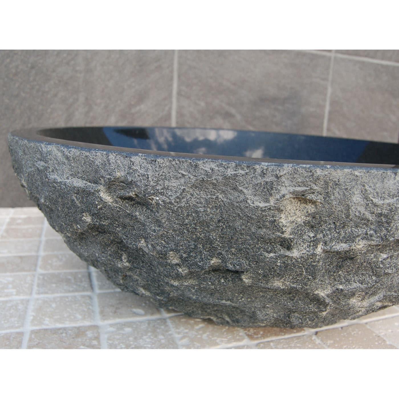 Eden Bath 16.5'' Black/Gray Stone Circular Bathroom Sink