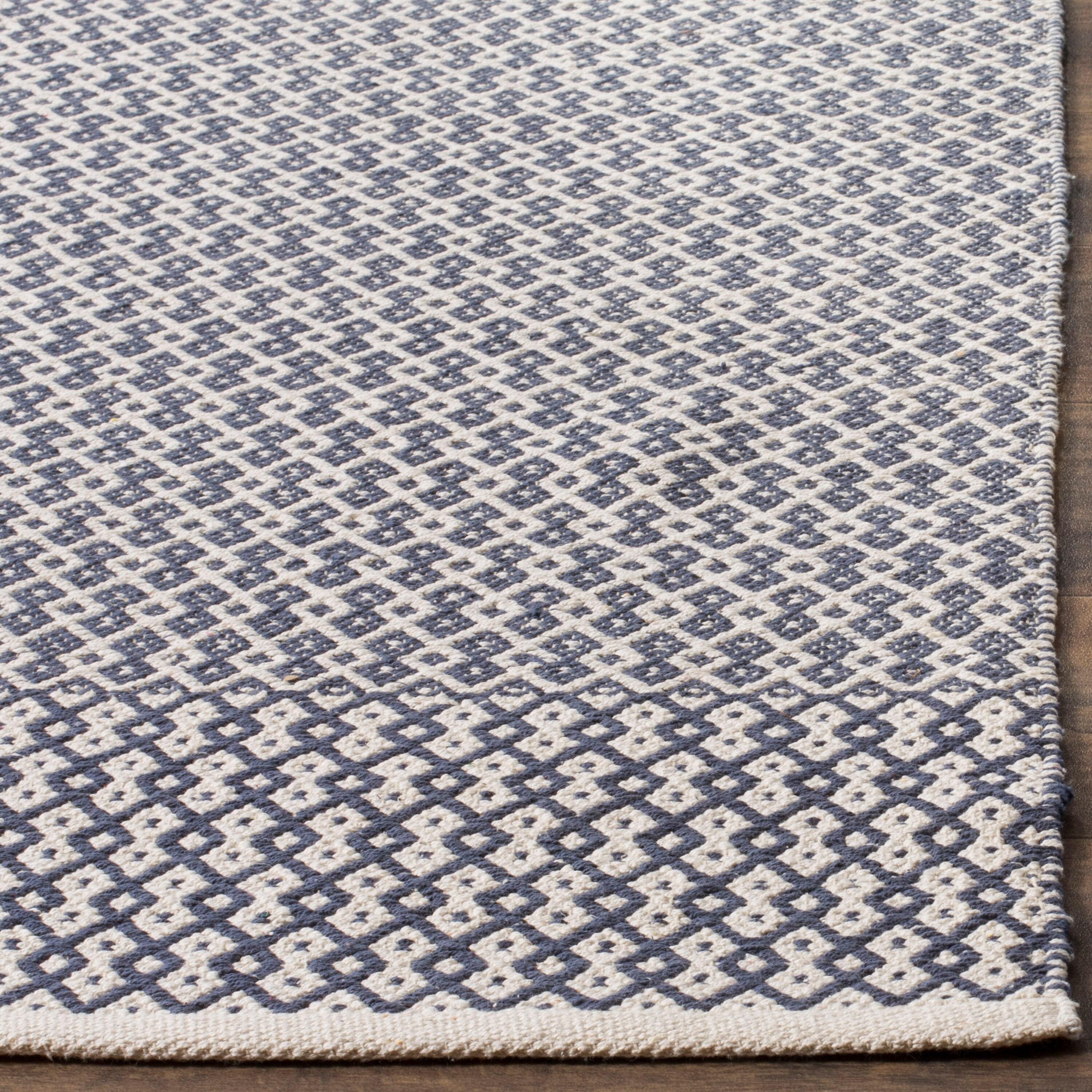 Montauk MTK339 Hand Woven Indoor Area Rug - Ivory/Navy - 6'x6' - Safavieh
