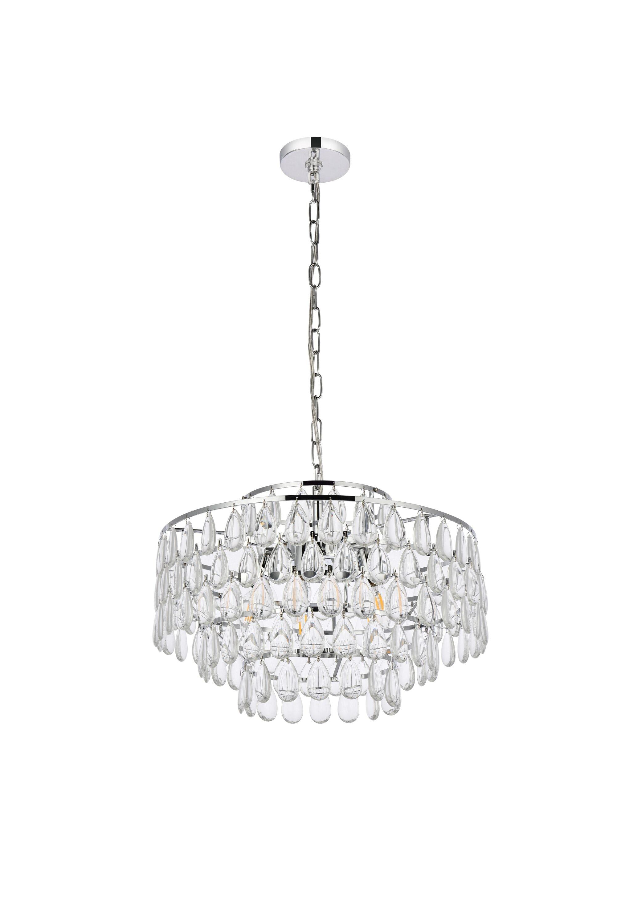 Elegant Lighting Mila 5 - Light Pendant in  Chrome