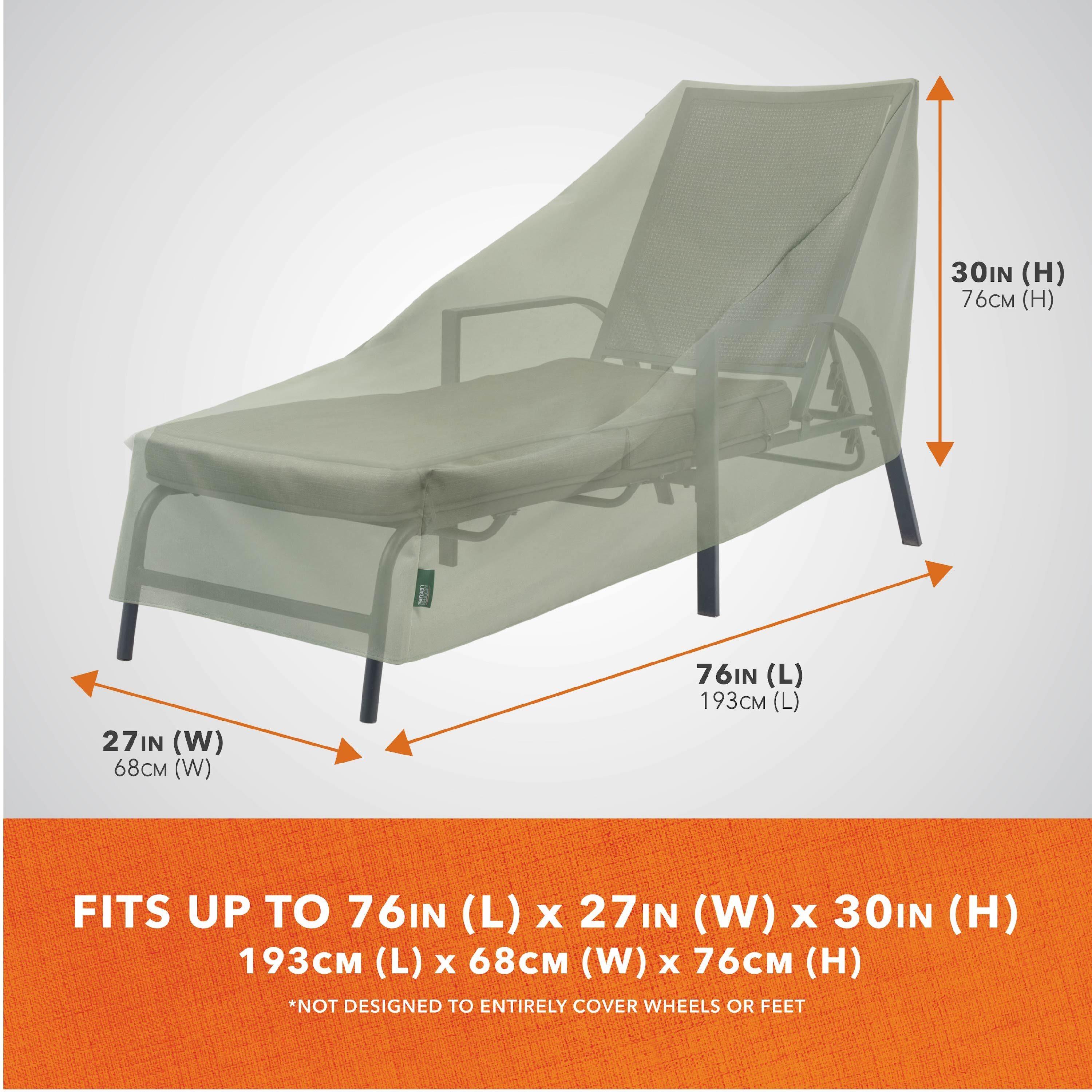 Modern Leisure Basics Patio Chaise Lounge Cover, 76"L x 27"W x 30"H, Sage Green