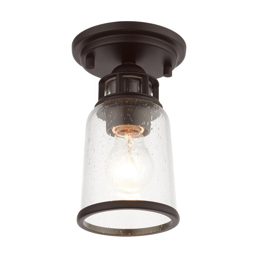 Livex Lighting Lawrenceville 1 - Light Flush Mount in  Bronze