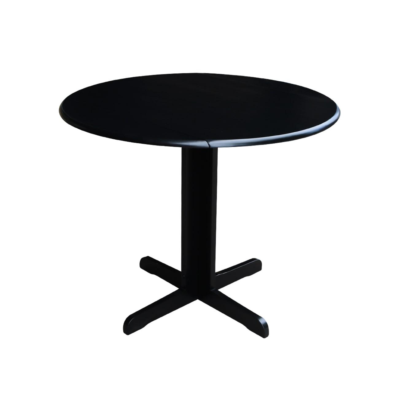 36" Dual Dining Drop Leaf Dining Table Black - International Concepts