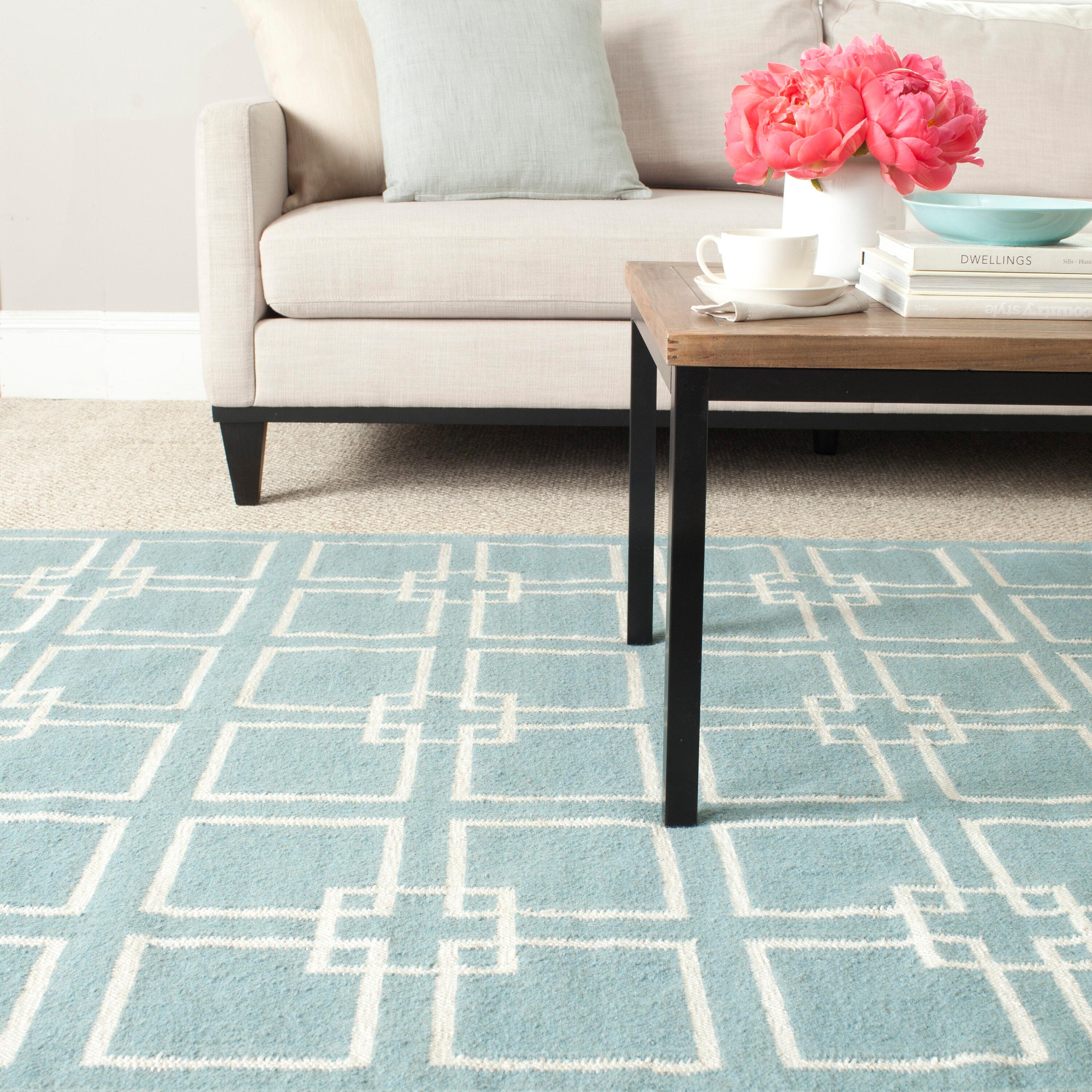 Martha Stewart Flat Weave 60% Wool, 20% Silk, And 20% Cotton Geometric Rug