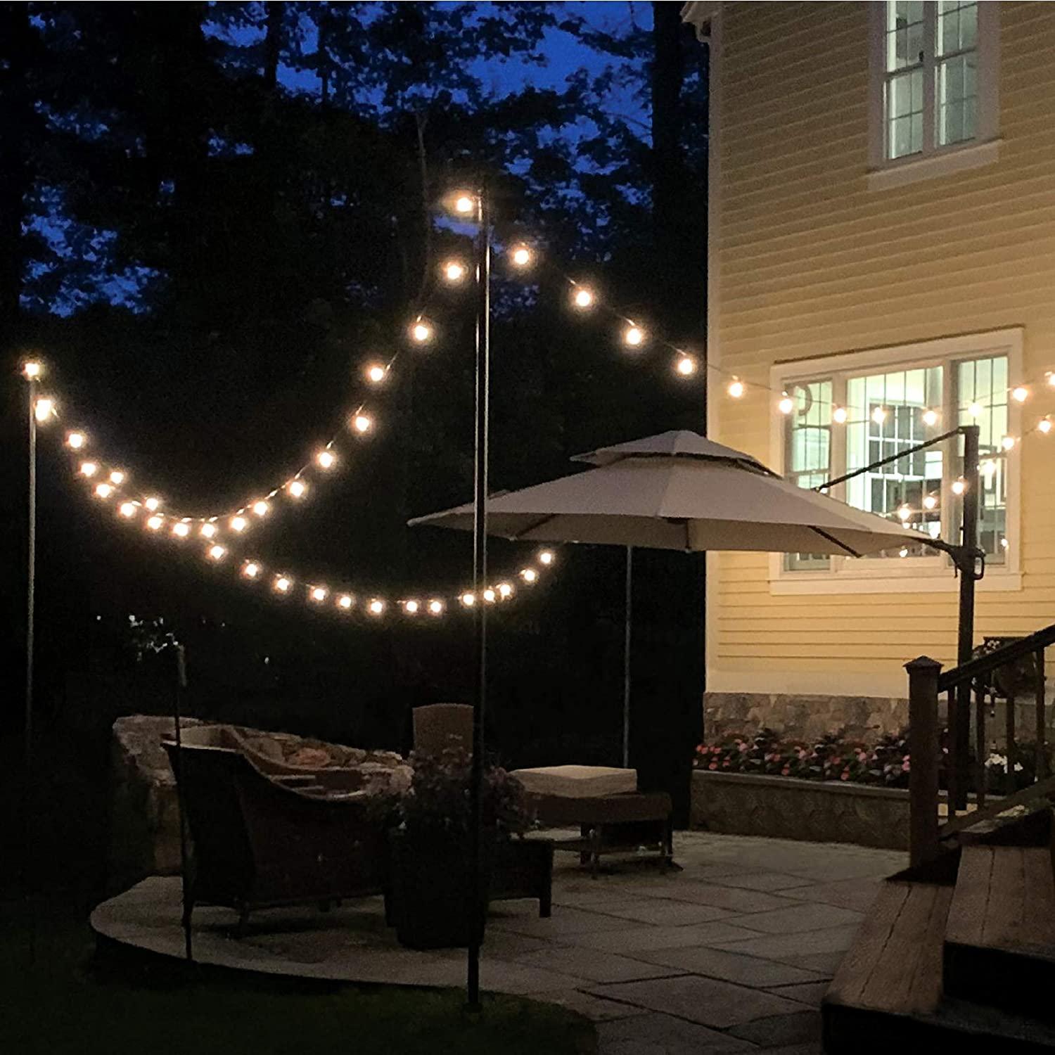 Bistro String Light Poles & 50ft of String Lights