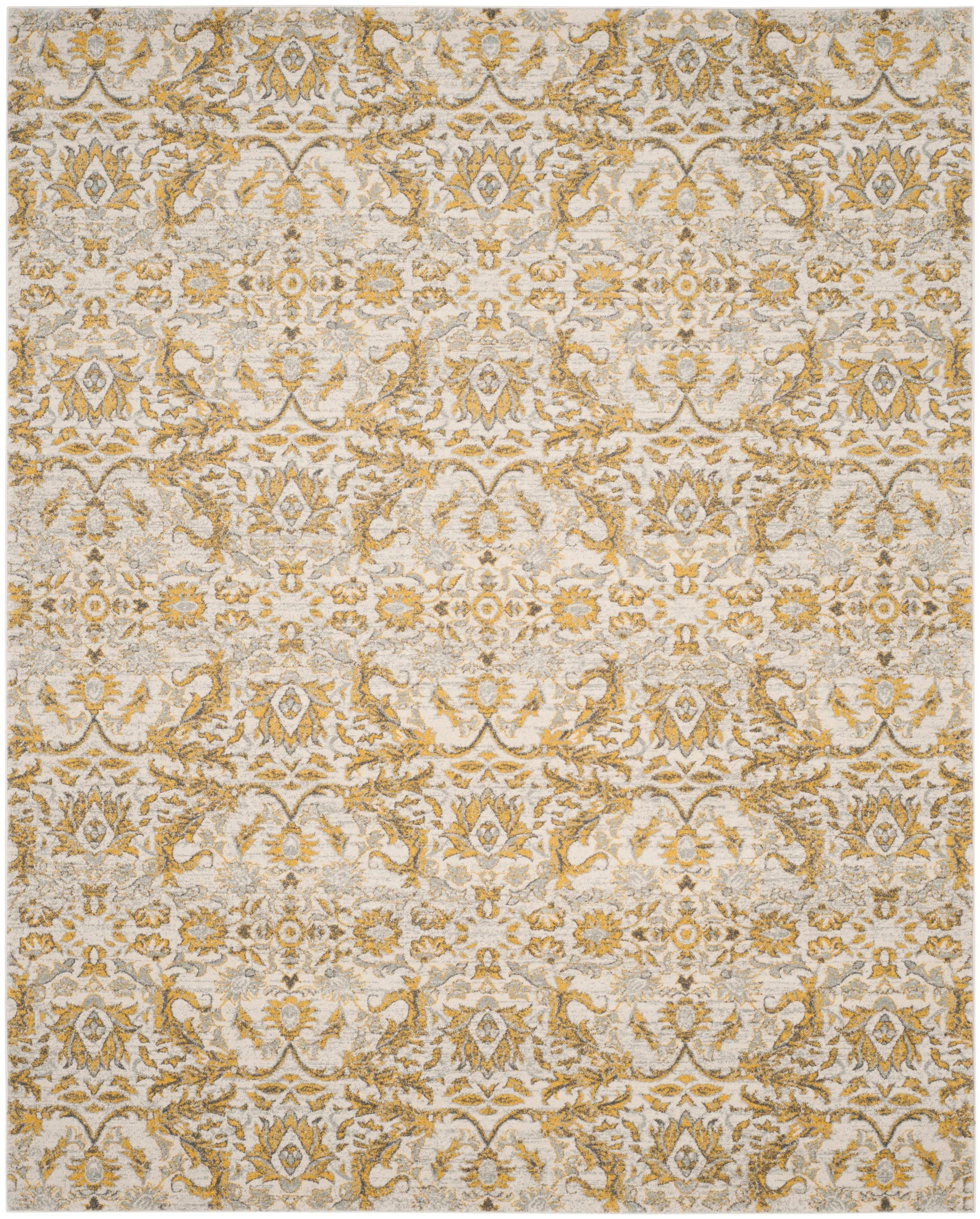 Evoke EVK238 Power Loomed Area Rug - Ivory/Gold - 8'x10' - Safavieh.
