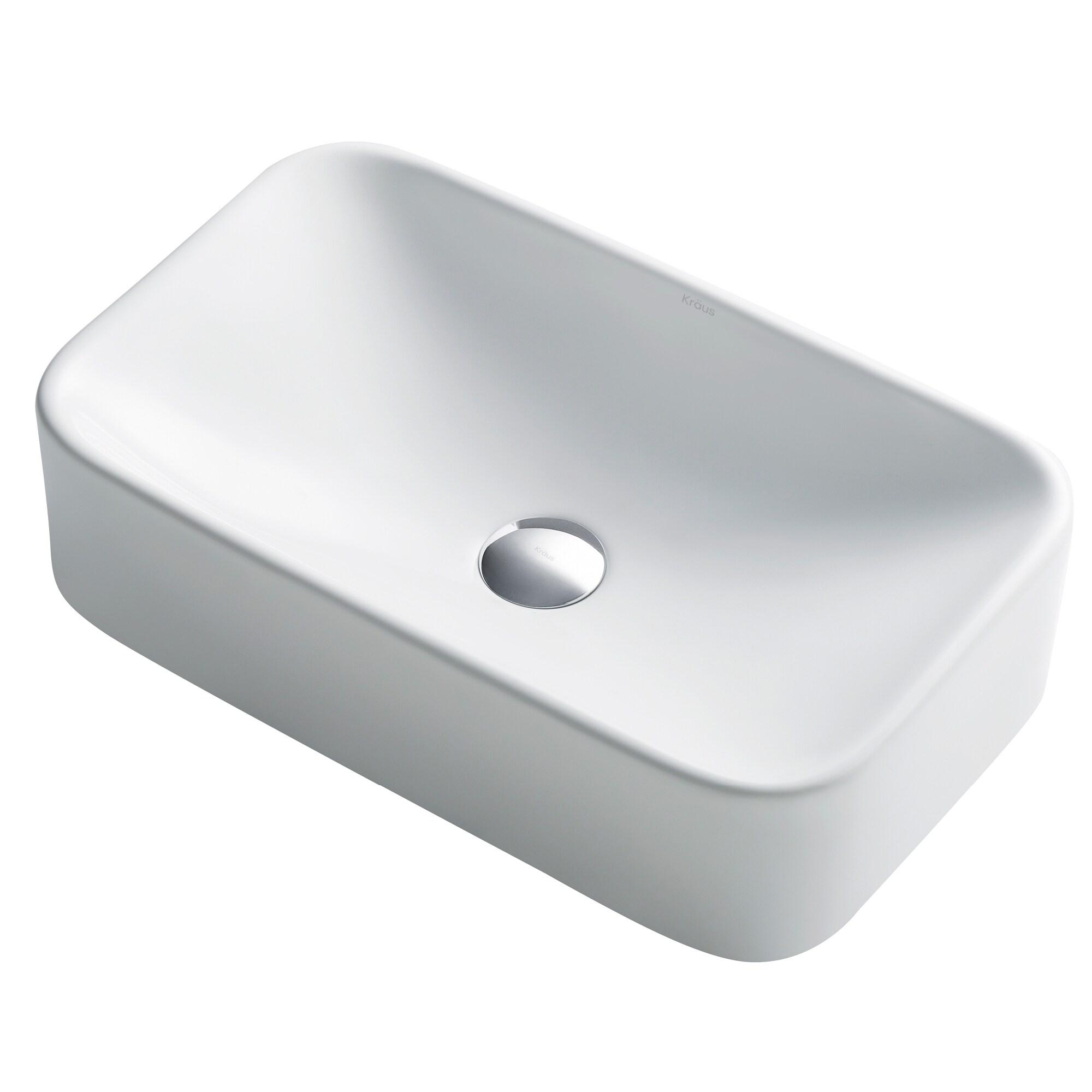Elavo Ceramic Rectangular Vessel Bathroom Sink