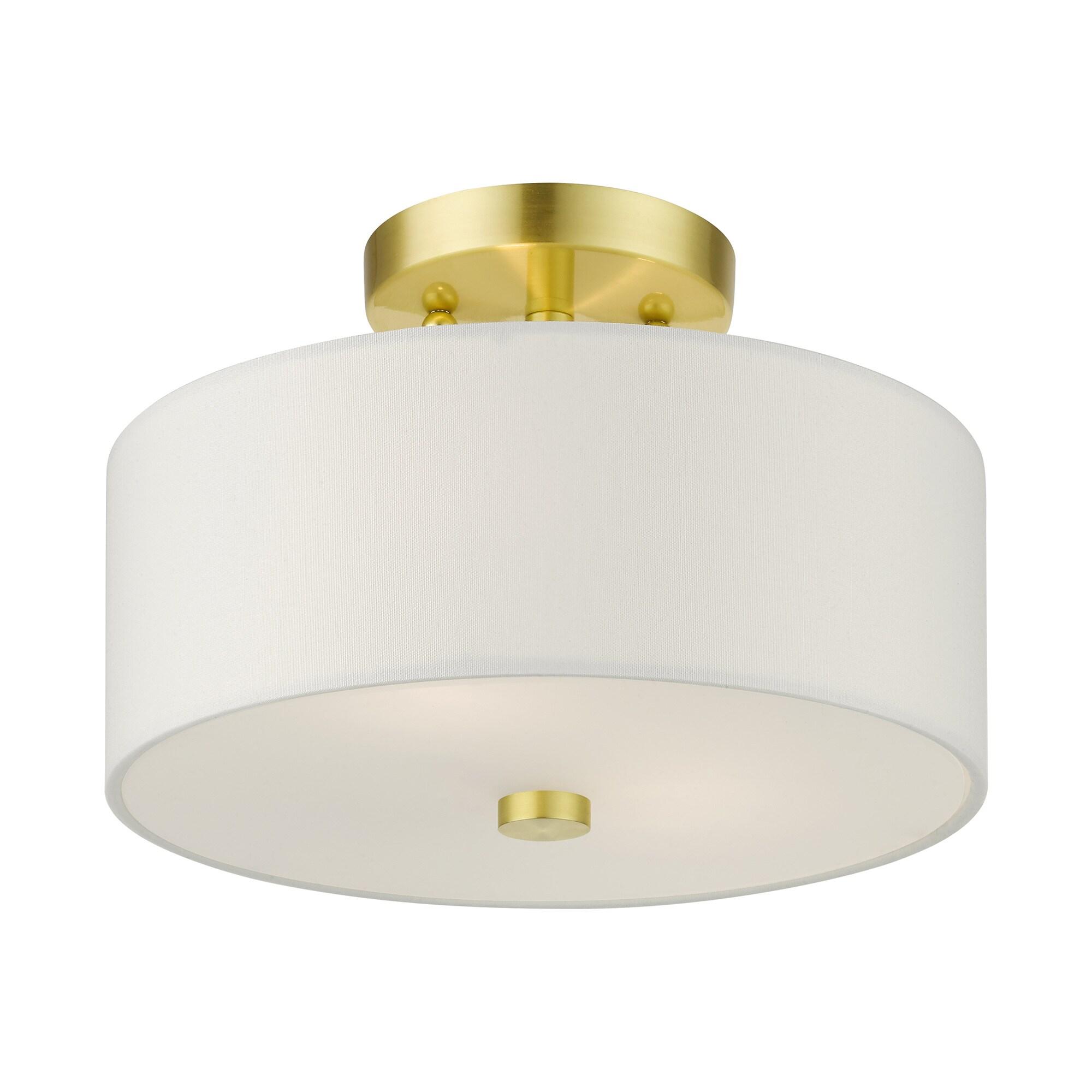 Livex Lighting Meridian 2 - Light Semi-Flush Mount in  Satin Brass