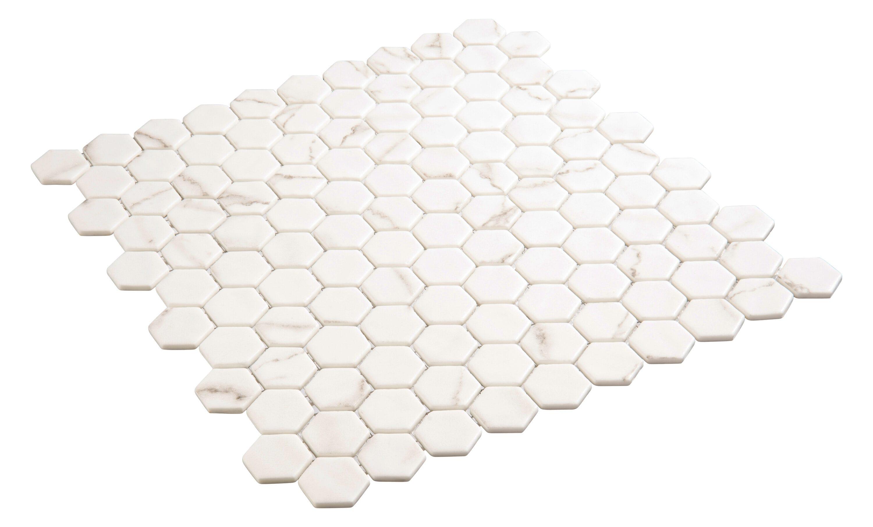 Trillions Hexagon Honeycomb Glass Mosaic Kitchen Backsplash, Bathroom, Shower, Pool, Wall and Floor Tile