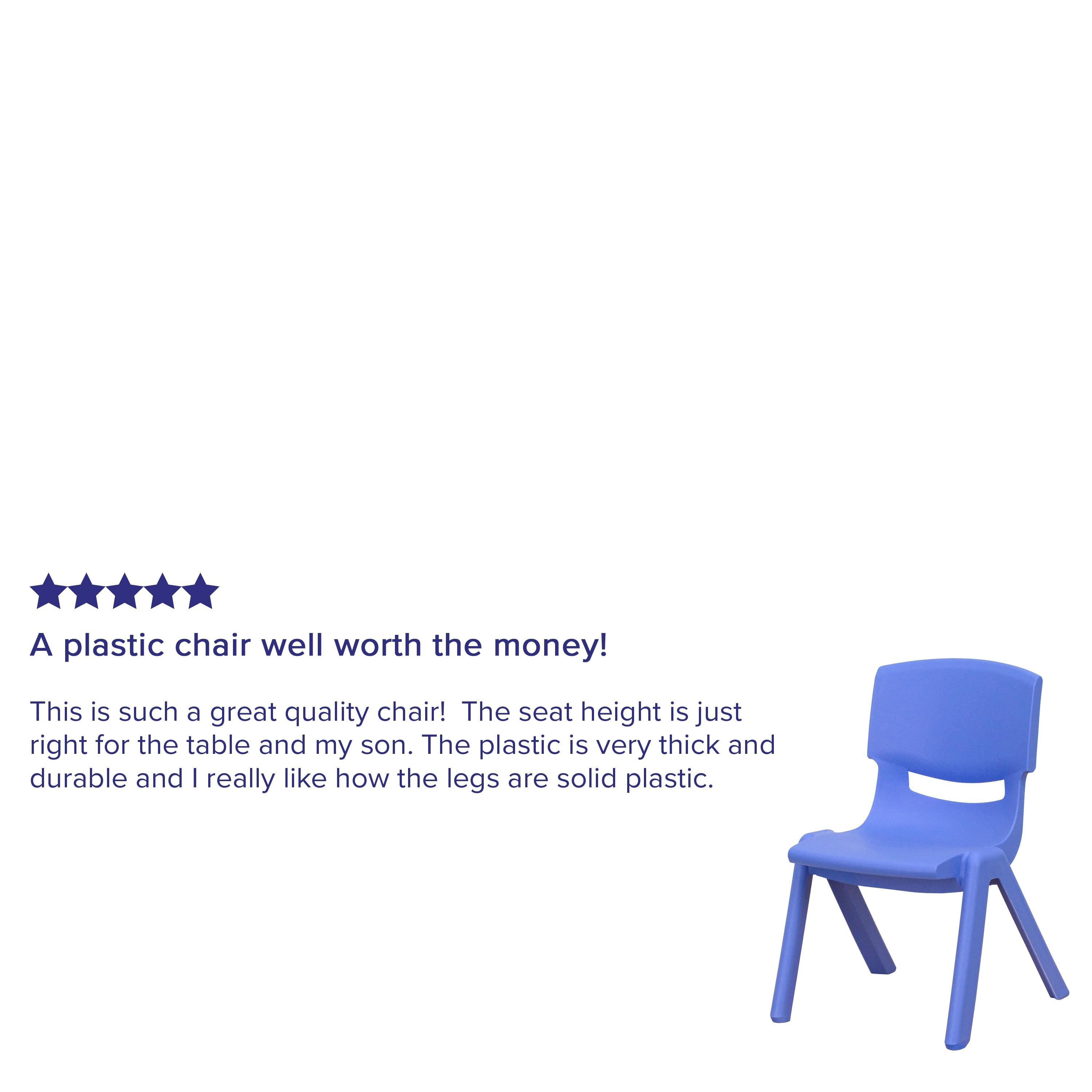 Flash Furniture 2 Pack Blue Plastic Stackable School Chair with 10.5'' Seat Height