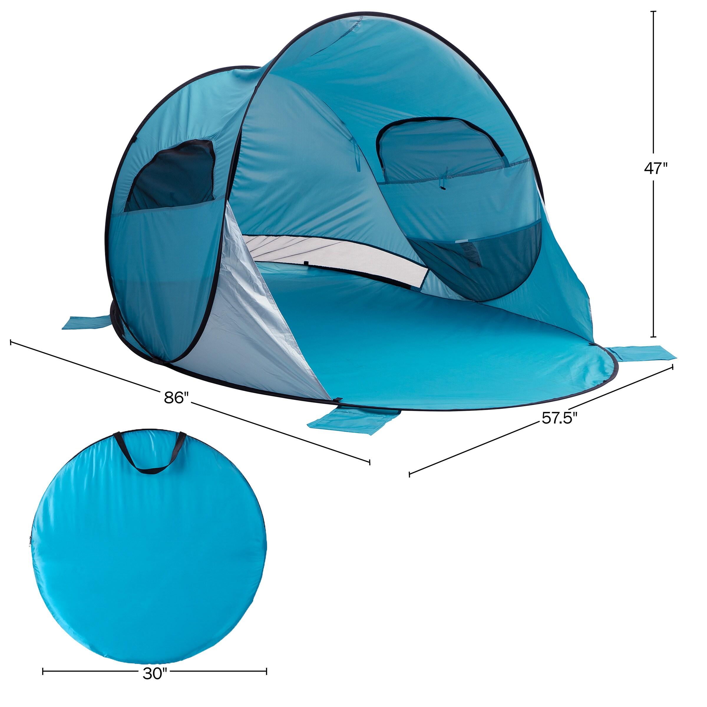 wakeman Wakeman UPF50+ Pop Up Beach Tent Sun Shelter, Blue