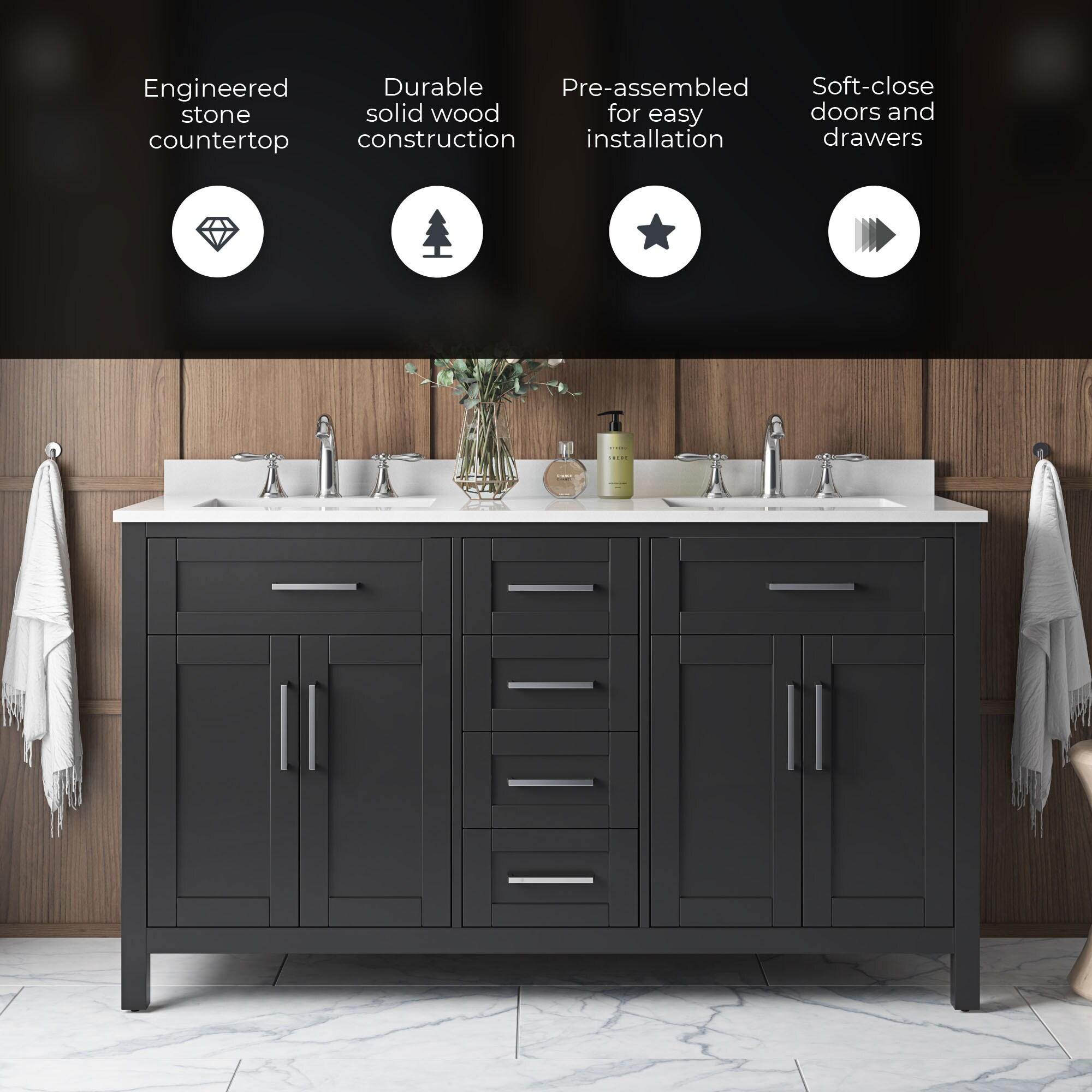OVE Decors Tahoe 60" Double Bathroom Vanity