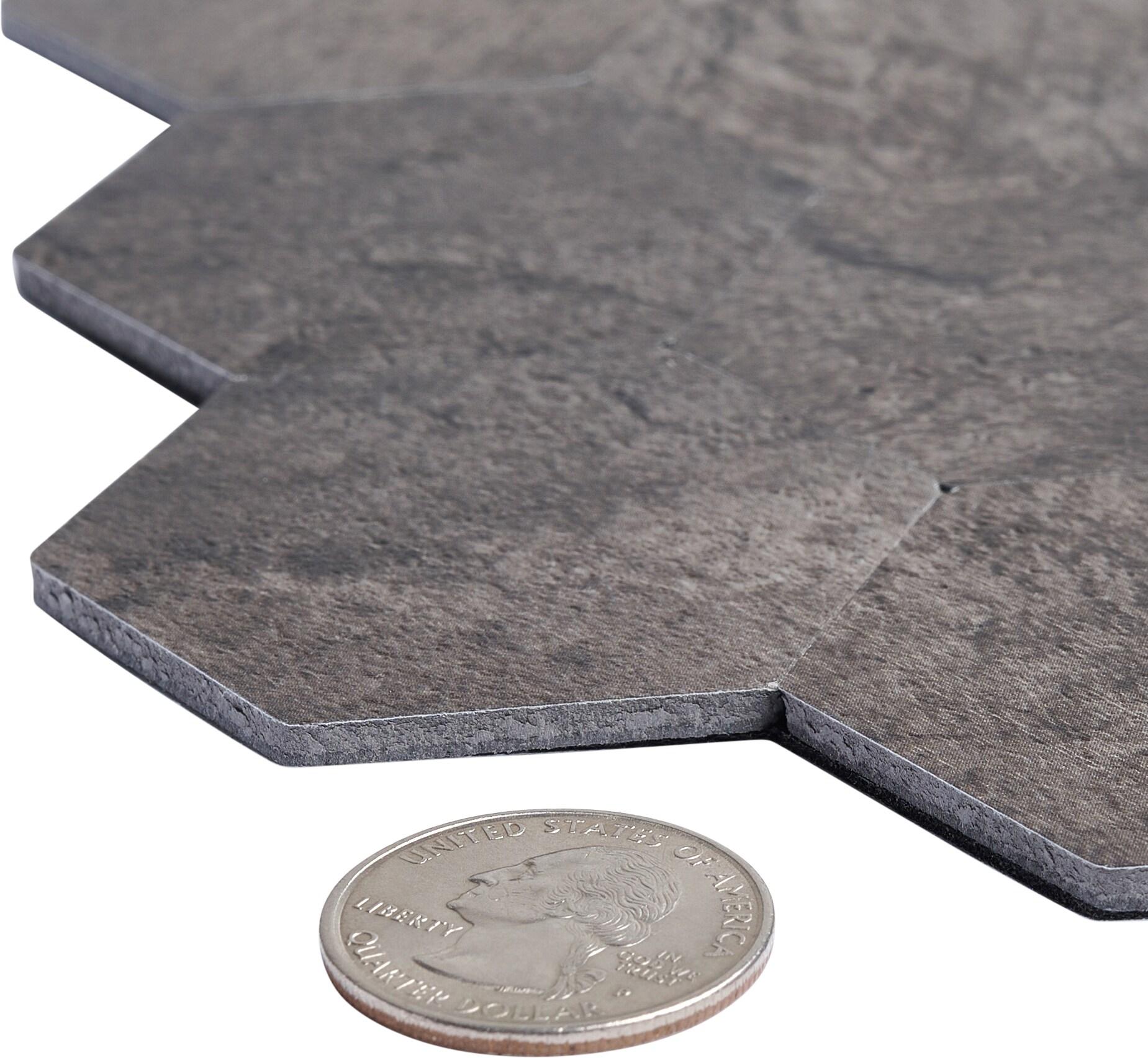 Avant Decor 8 Tiles | Stone Composite Small Hexagon Tiles | Peel and Stick Kitchen Backsplash Stick On Wall Easy DIY Installation 11.33" x 11.41"