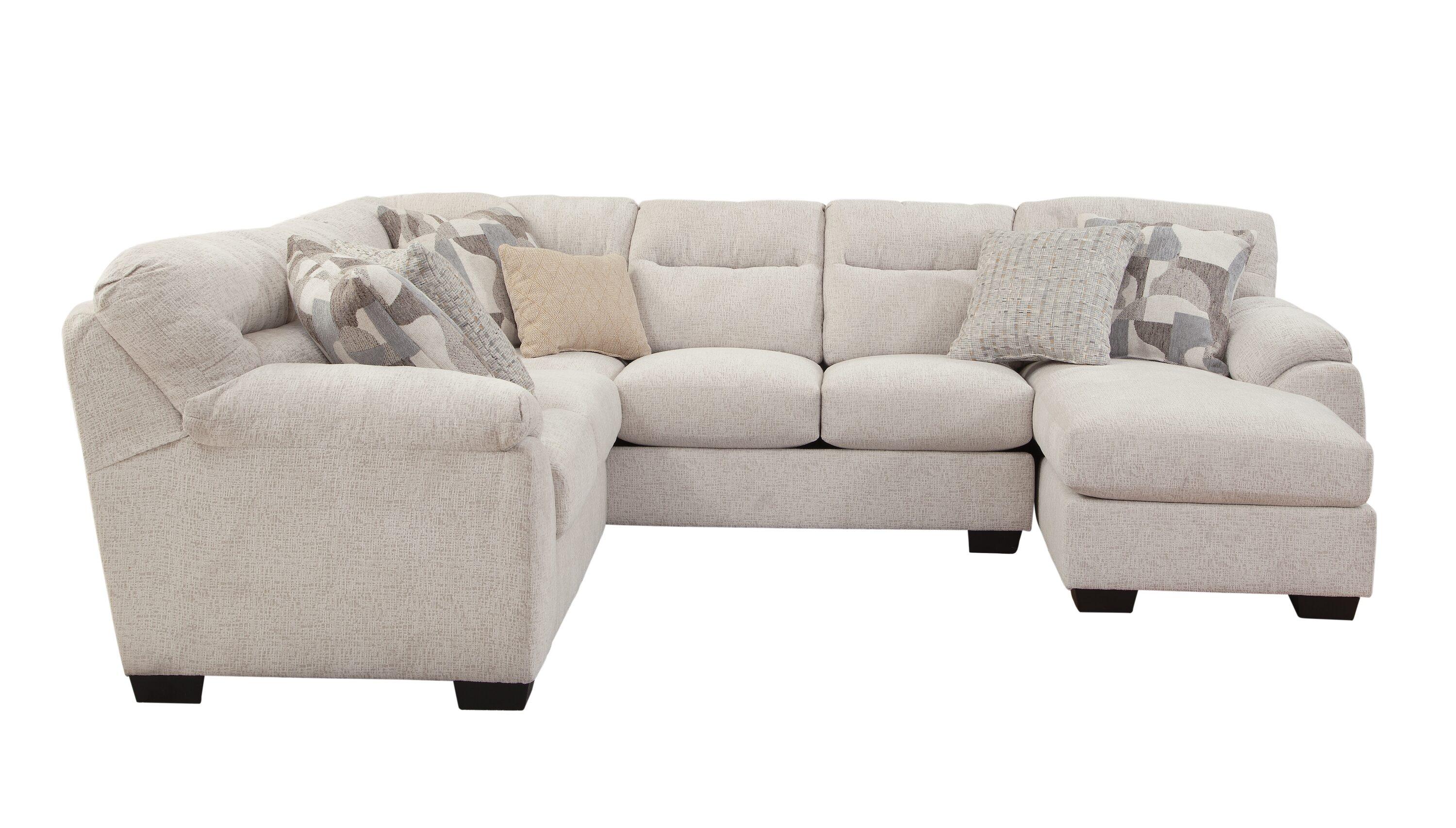 American Furniture Classics Cabral Slate L Shaped Sectional with 4 Throw Pillows