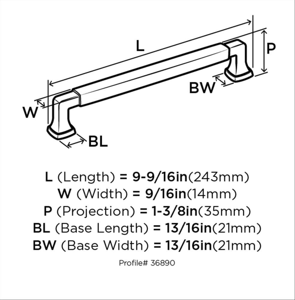 Amerock Stature 8-13/16 inch (224mm) Center-to-Center Oil-Rubbed Bronze Cabinet Pull