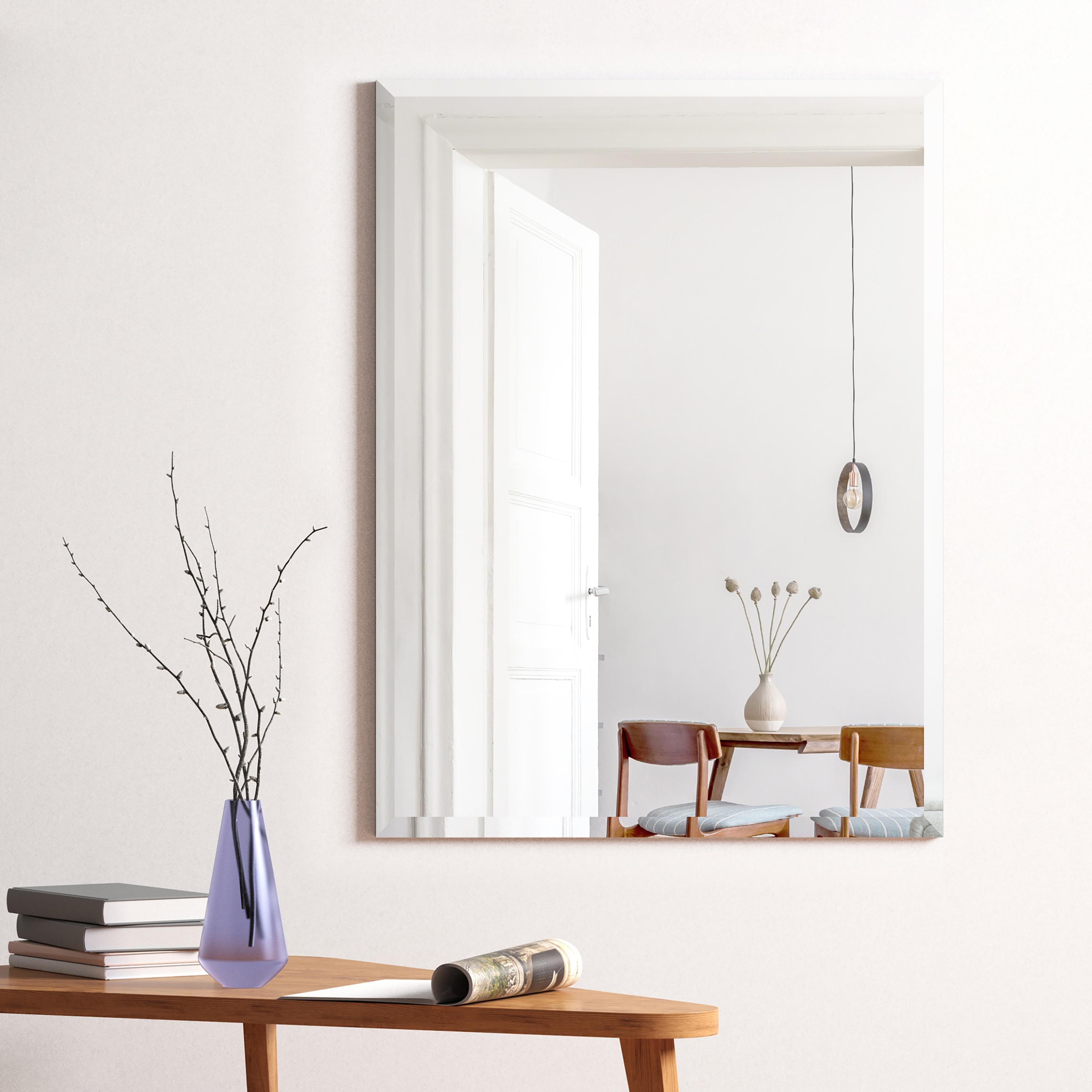 Empire Art Direct  30 x 40 in. Frameless Rectangular Wall Mirror with Beveled Prism Mirror Panels - 1 in. Beveled Edge