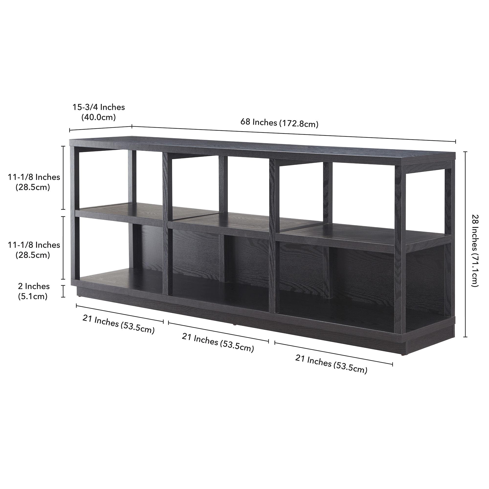 Evelyn&Zoe Thalia Rectangular TV Stand for TV's up to 75", Black