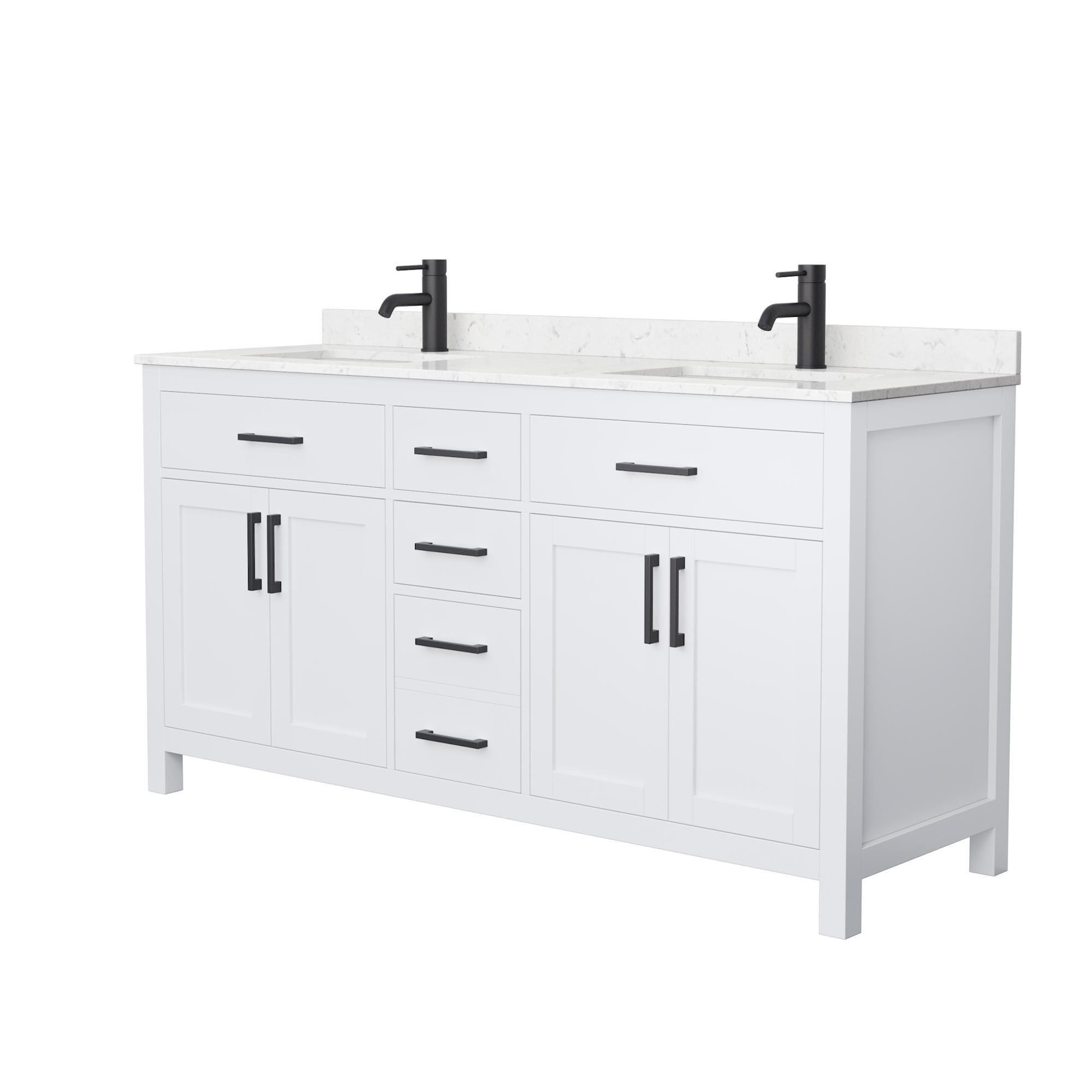 Beckett 66" Freestanding Double Bathroom Vanity with Cultured Marble Top