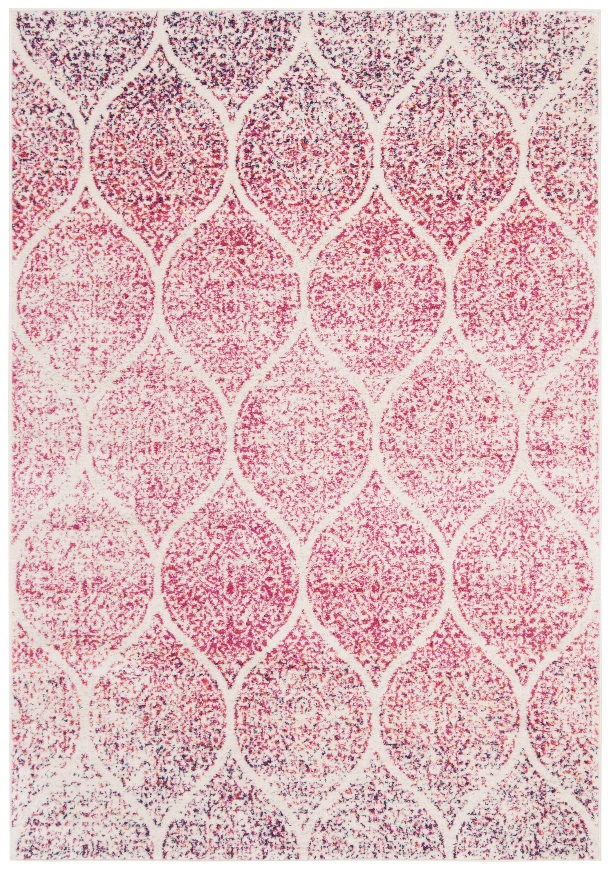 Madison MAD604 Power Loomed Area Rug - Cream/Fuchsia - 5'3"x7' - Safavieh.