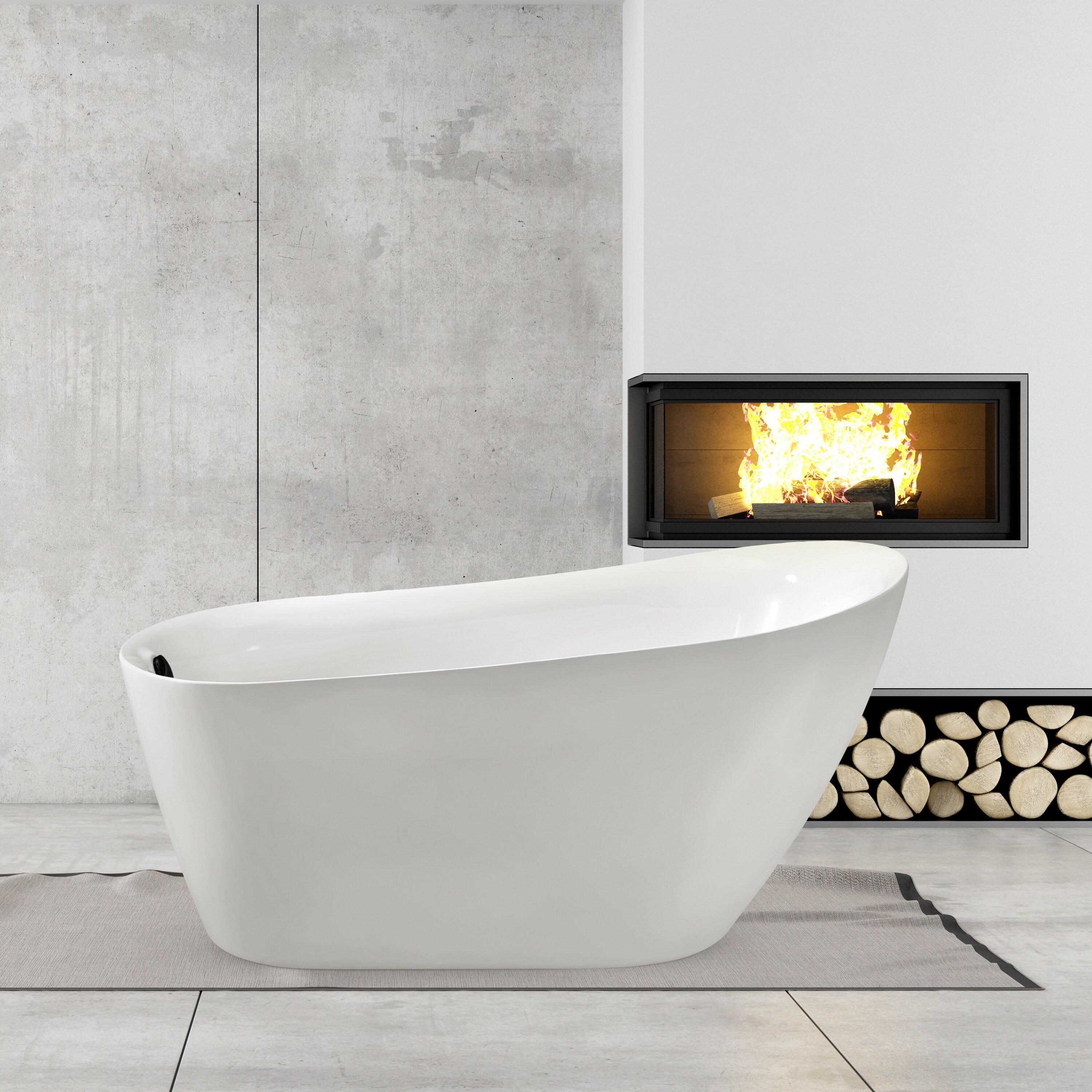 Streamline Bath 1300 mm x 800 mm Freestanding Roll Top Bathtub N2040WH