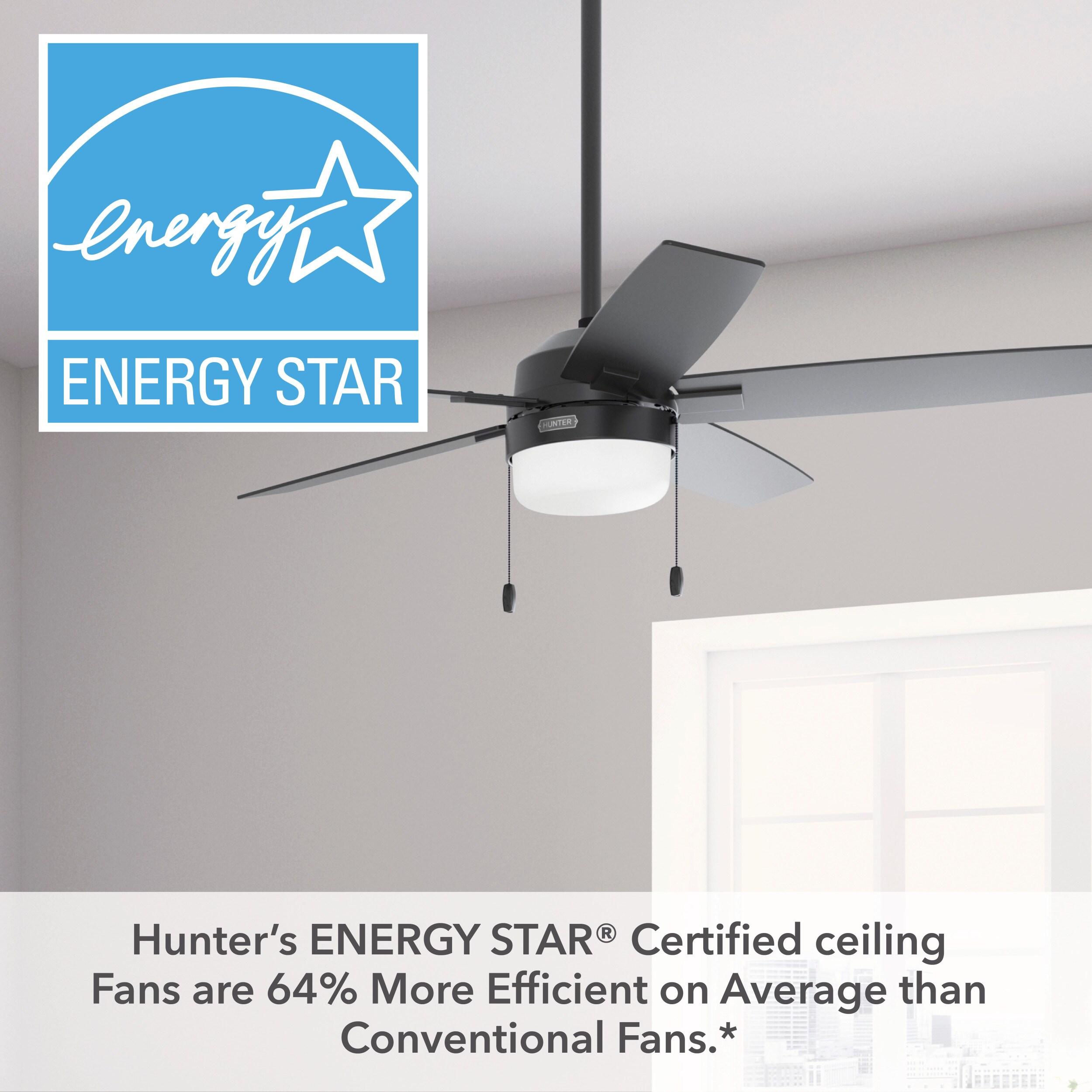 44" Anisten ENERGY STAR® 5-Blade Standard Ceiling Fan with Pull Chain and LED Light Kit Included