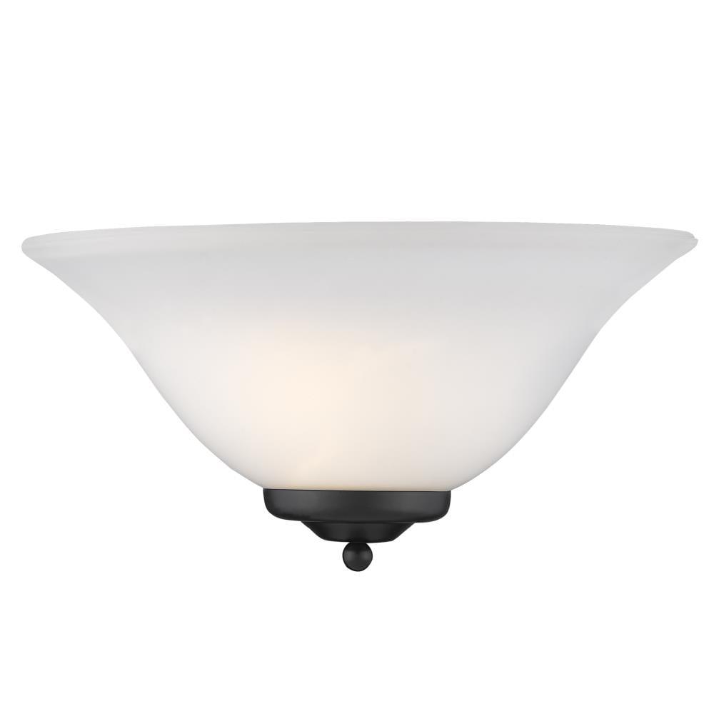 Golden Lighting Sloane 1-Light Wall Sconce in Matte Black with Opal Glass