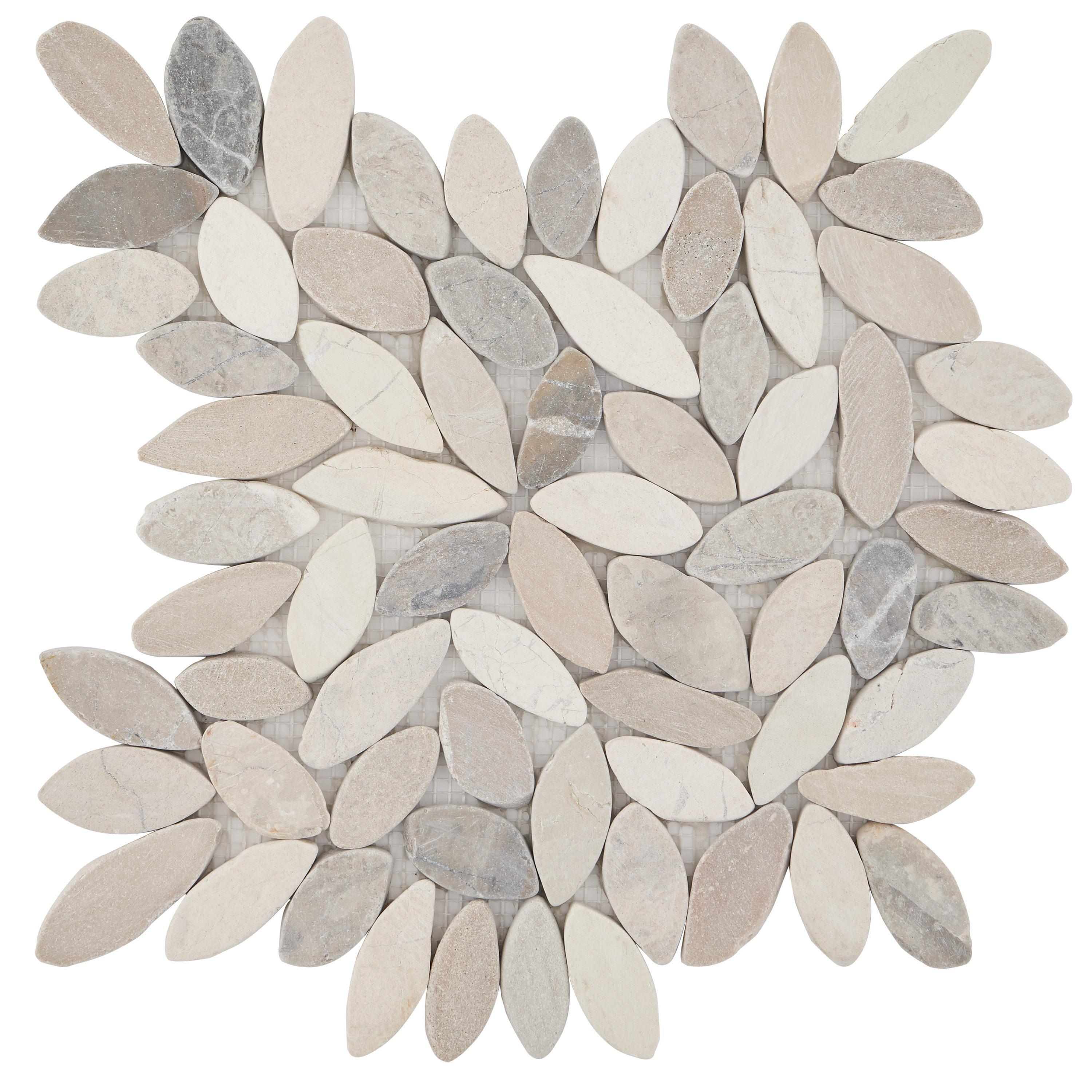 Picturesque Flower 11.81 in. x 11.81 in. Natural Stone Floor and Wall Mosaic Tile (0.97 Sq. Ft. / Each)