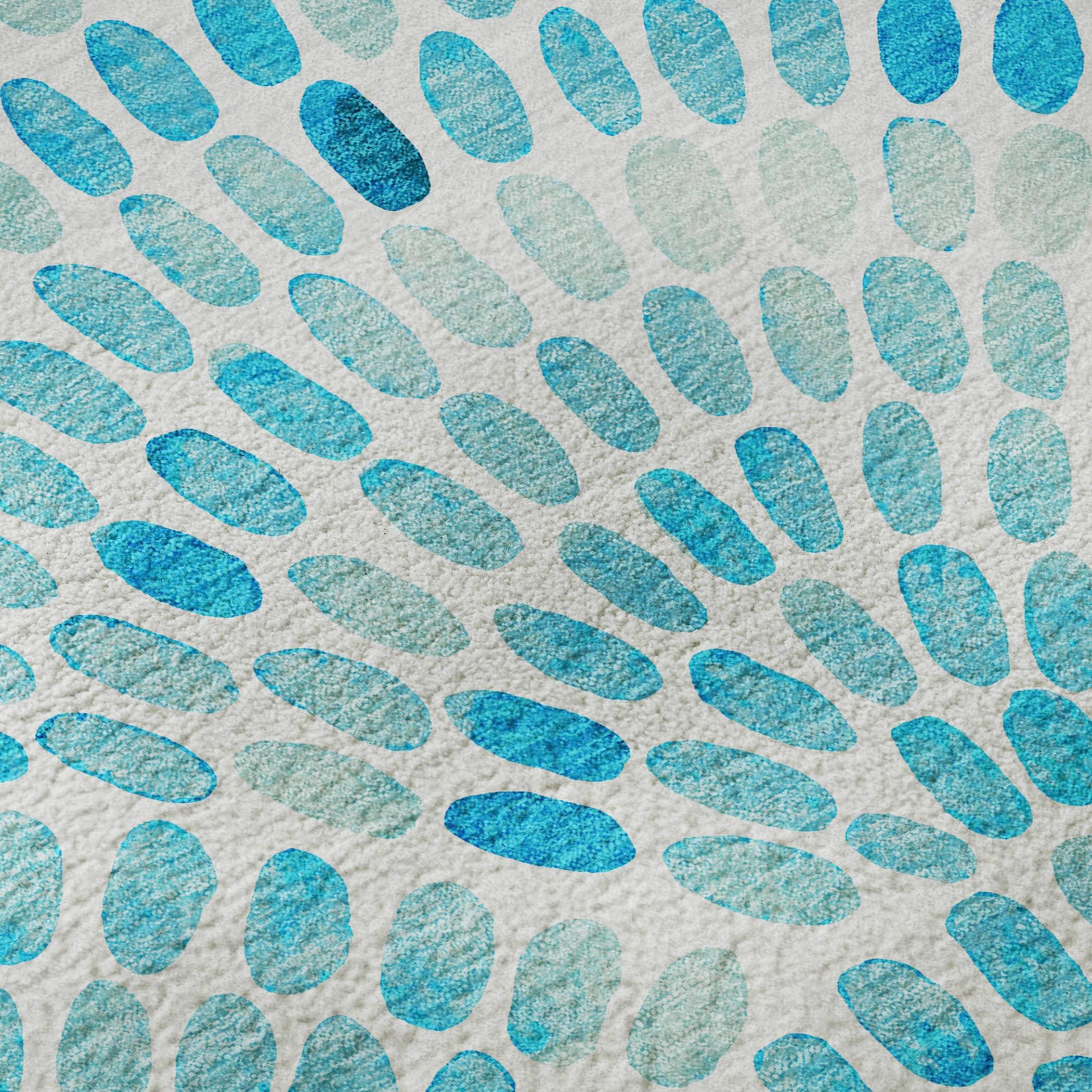 Premium Machine Washable Cerrito AMF186 Aqua Rug