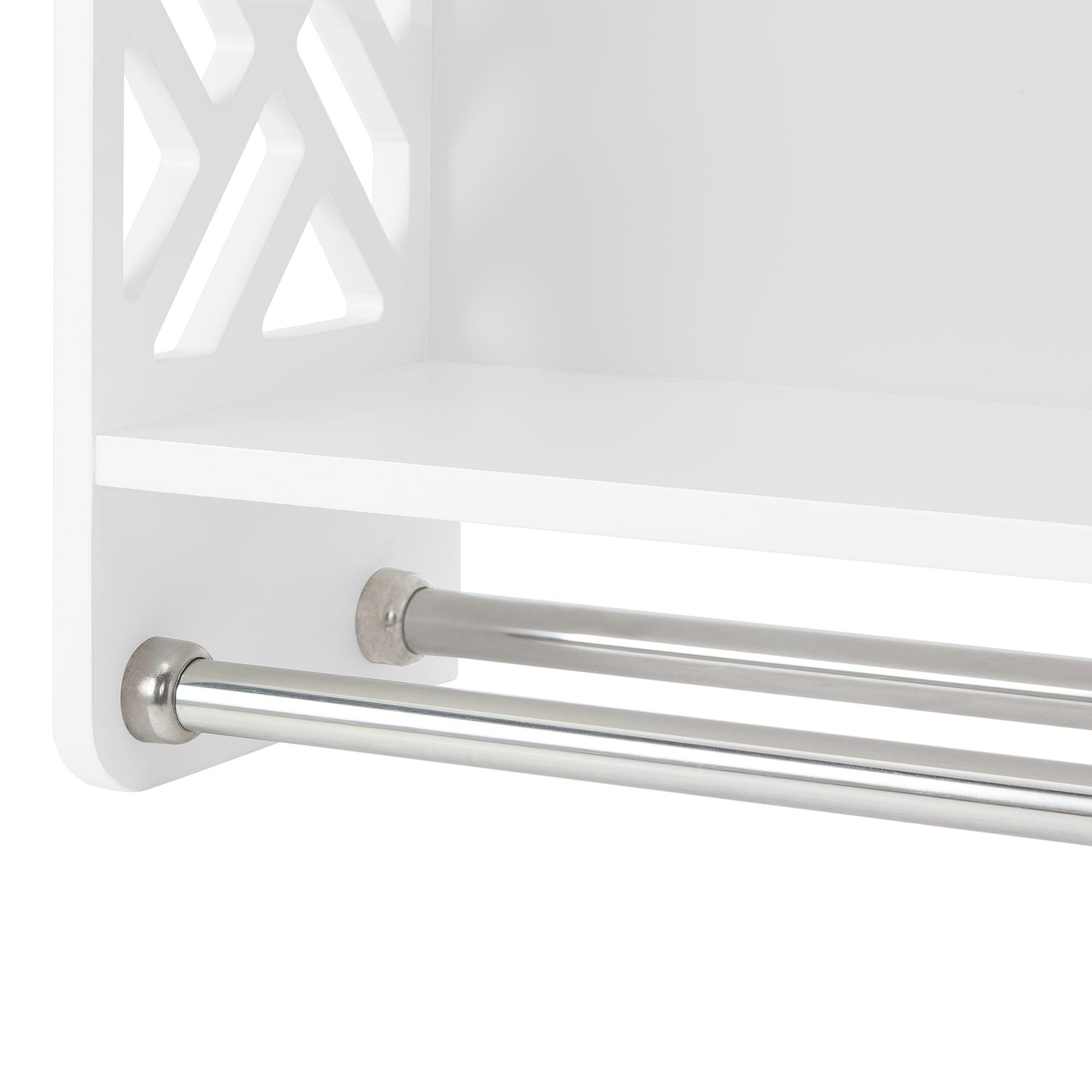 Coventry Bath Shelf with Two Towel Rods White - Alaterre Furniture
