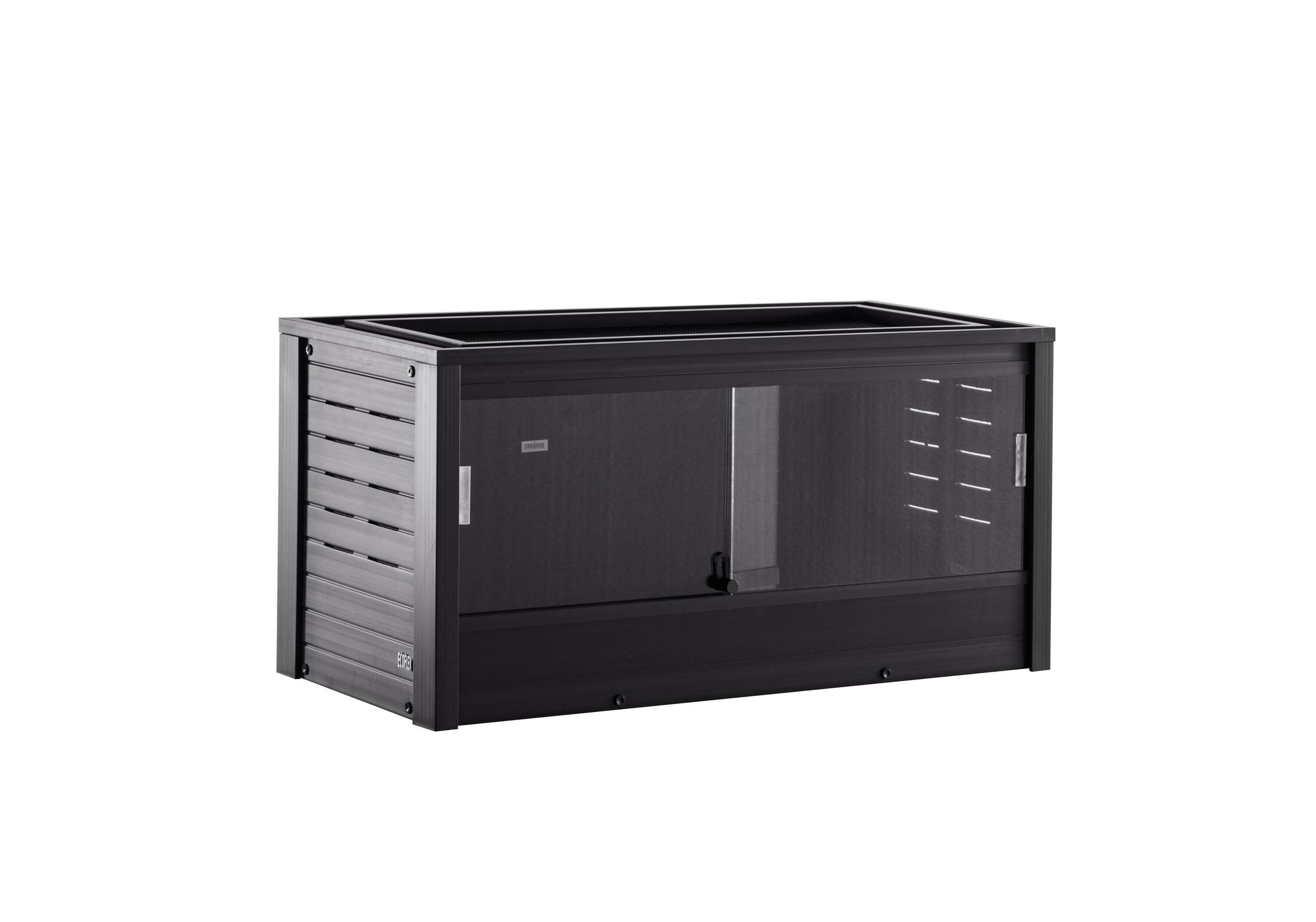 New Age Pet® ECOFLEX® 36 in. Reptile Lounge Terrarium Black, Durable Composite Habitat with Ventilation, Sliding Glass Doors & Mesh Screen Top for UV/Heat Lamp, Ideal for Tortoises, Snakes, Iguanas